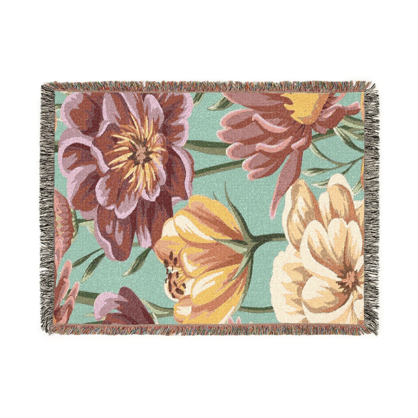Floral Tulip Woven Blanket — Cozy Garden Throw