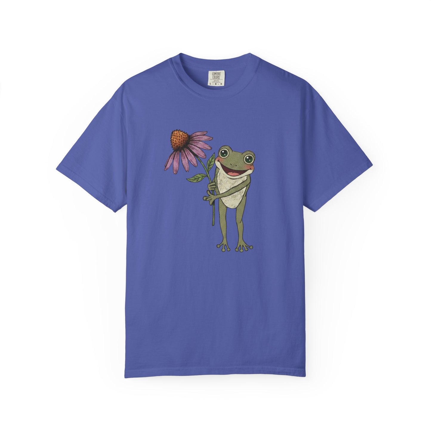Spring Cottage Frog Tee • Whimsical Garden Wildflower T-shirt • Cottagecore Floral Tshirt