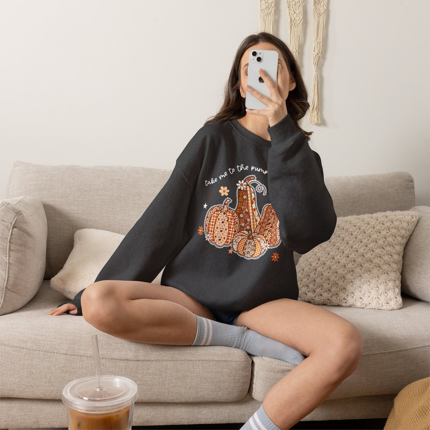 Pumpkin Patch Gourd Crewneck Sweatshirt – "Take Me to the Pumpkin Patch" Fall Pullover
