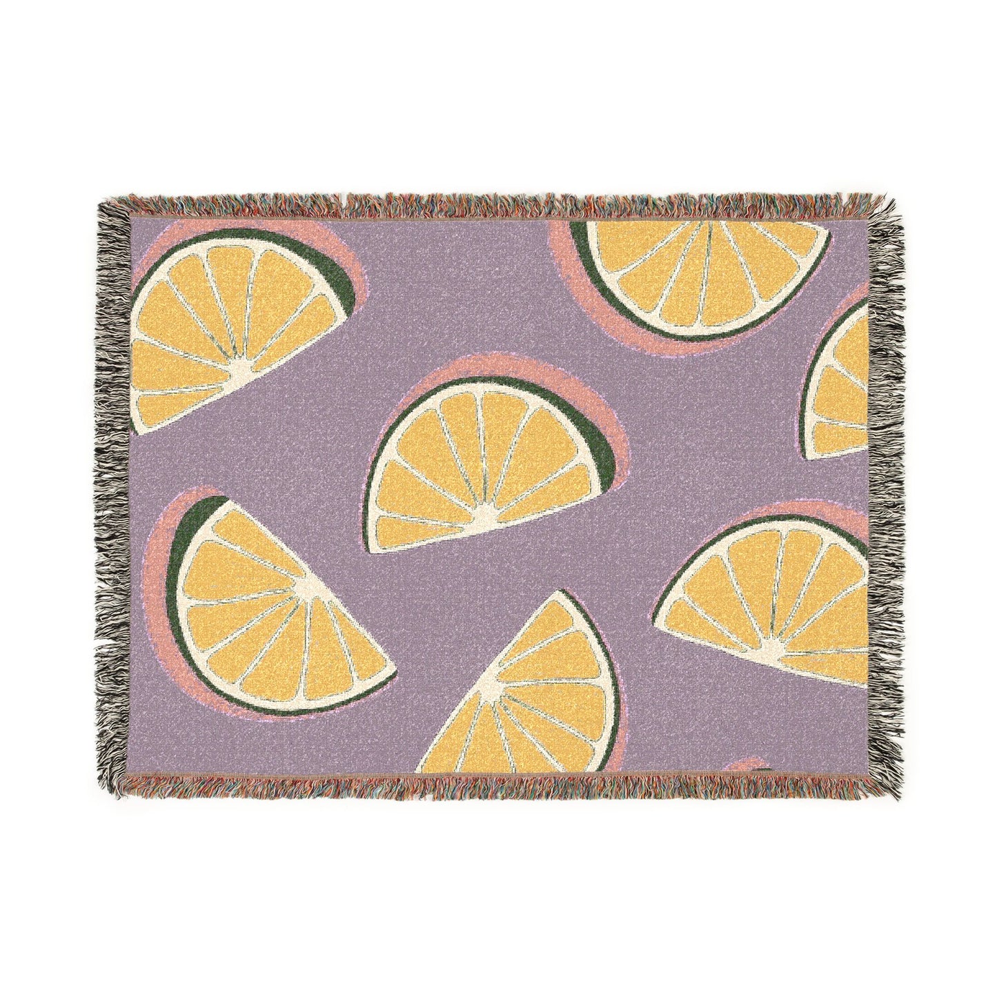 Purple Citrus Woven Blanket