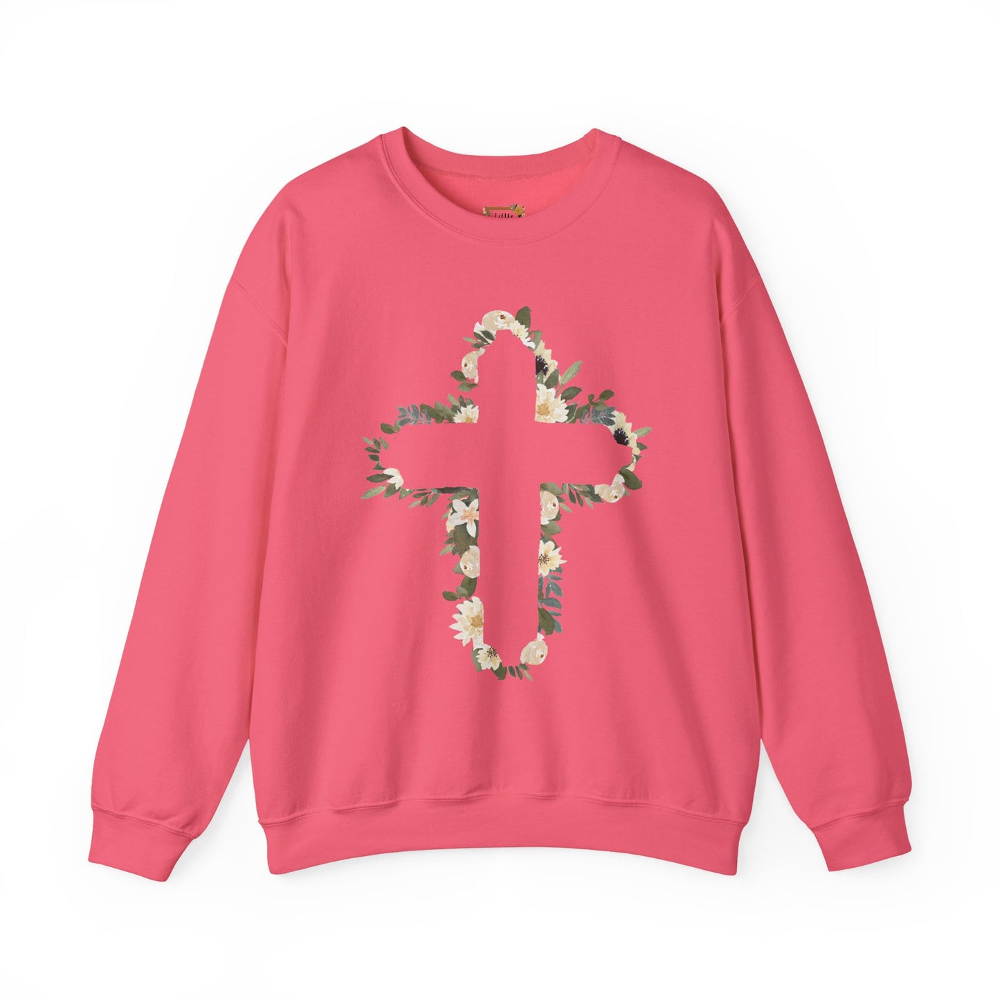 Floral Cross Crewneck Sweatshirt — Christian Faith Floral Pullover