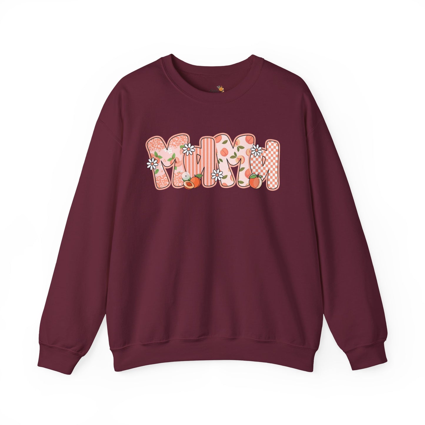 Peach Floral Mama Graphic Sweatshirt • Spring Mama Crewneck • Soft Girly Mom Pullover • Floral Boutique Style Outfit