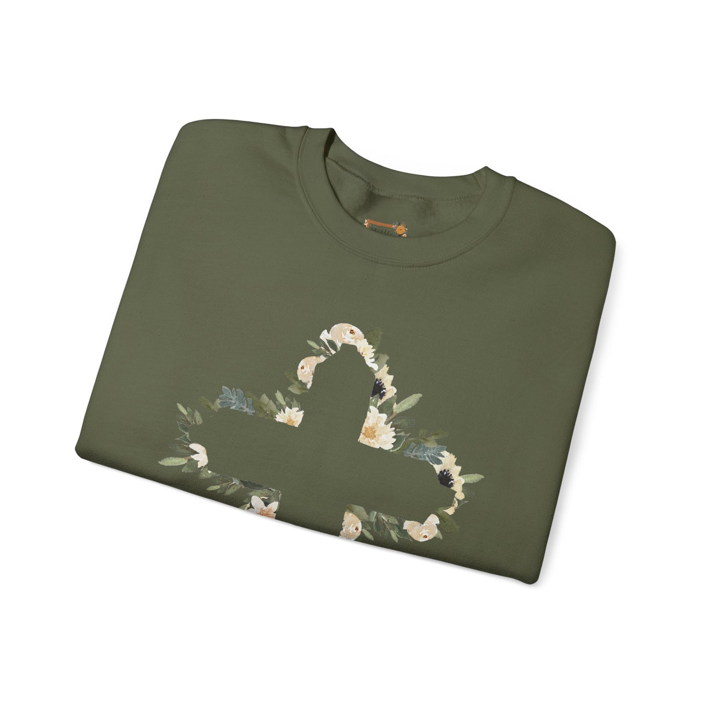 Floral Cross Crewneck Sweatshirt — Christian Faith Floral Pullover