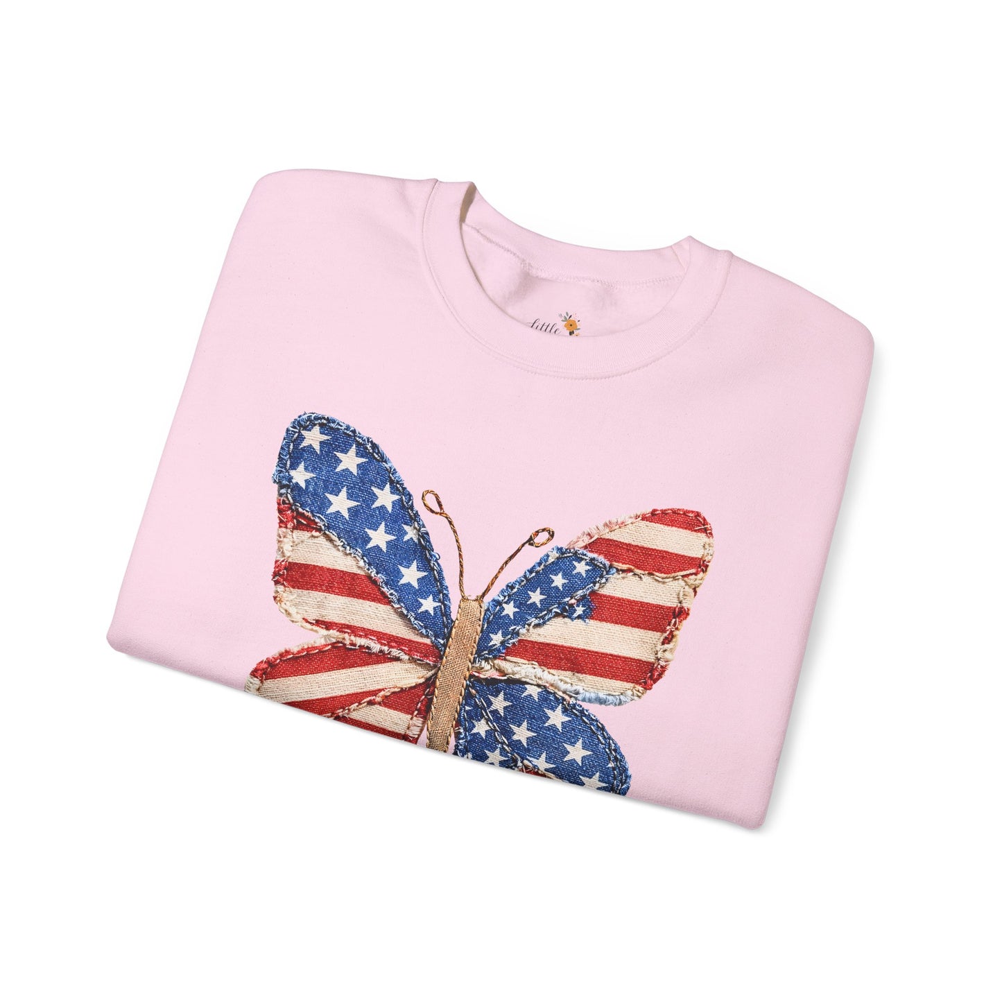 4th of July Butterfly Sweatshirt • Patriotic Butterfly Crewneck • Vintage Americana Red White Blue Graphic