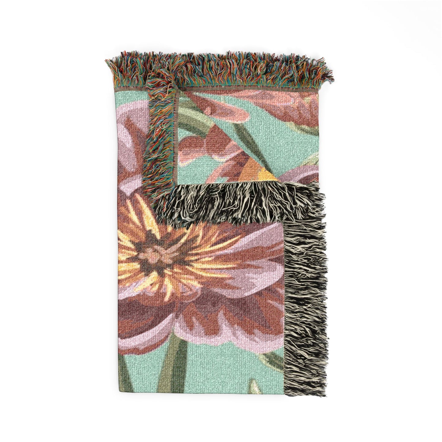 Floral Tulip Woven Blanket — Cozy Garden Throw