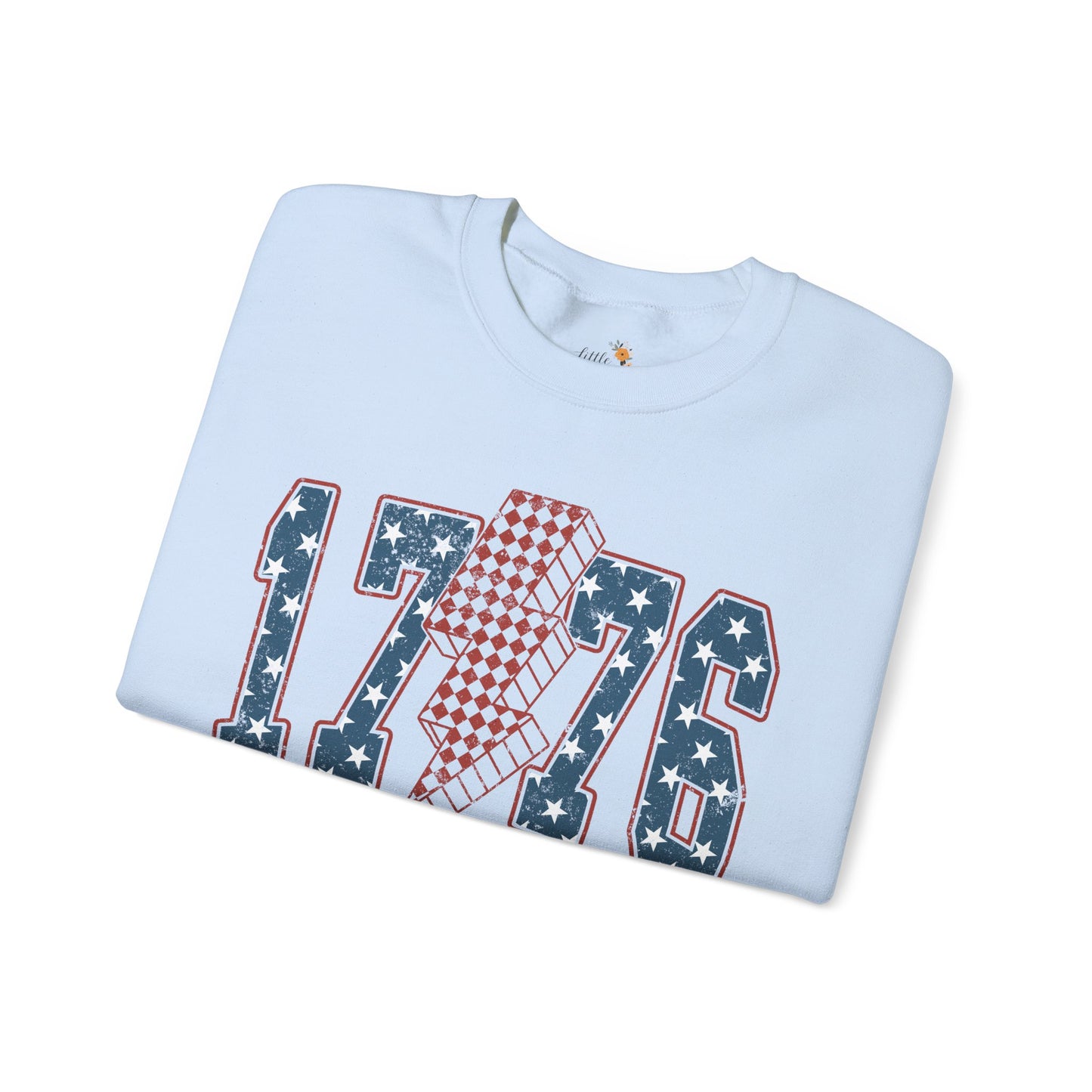 1776 Lightning Bolt Sweatshirt • Patriotic Graphic Crewneck • Americana Red White Blue Bold Statement