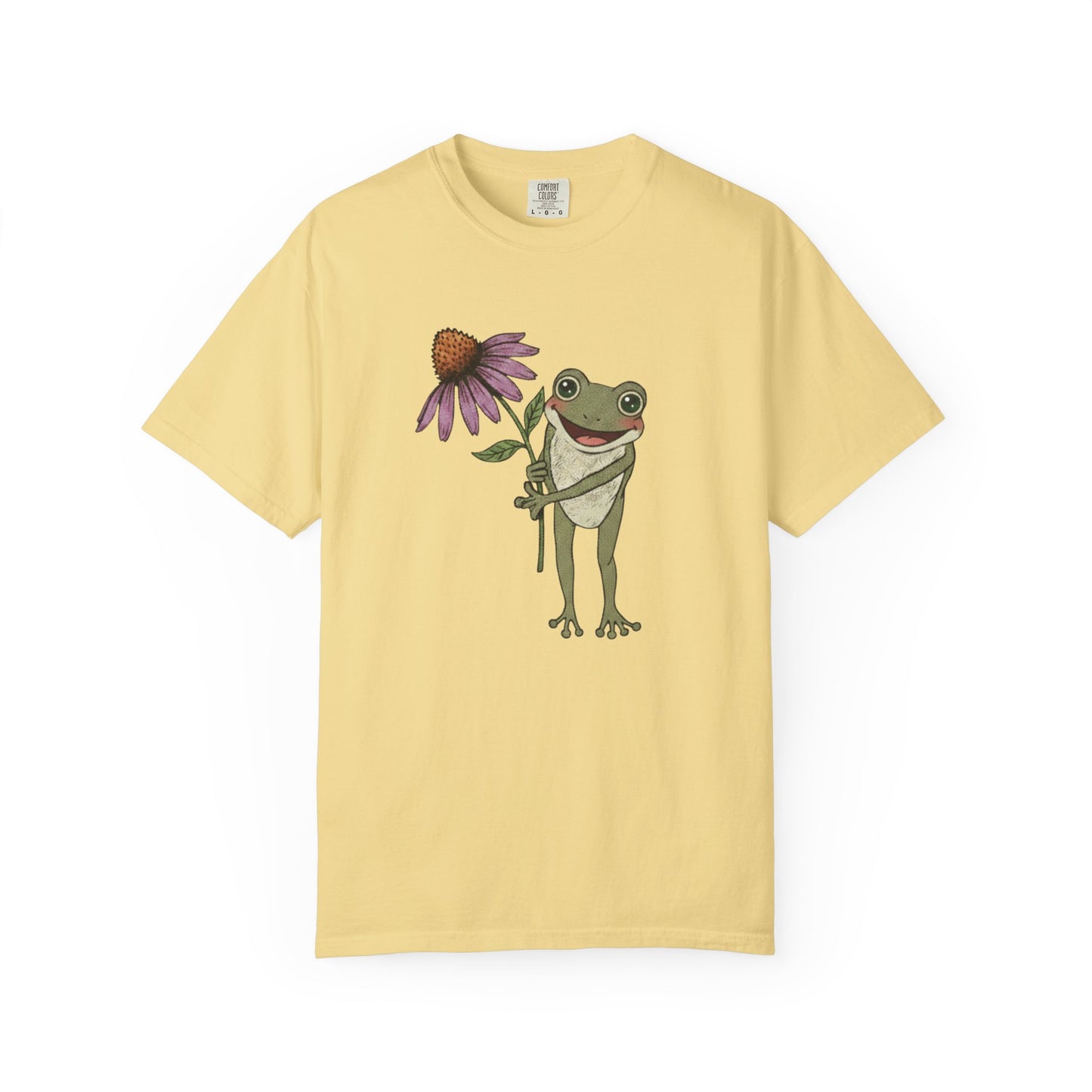 Spring Cottage Frog Tee • Whimsical Garden Wildflower T-shirt • Cottagecore Floral Tshirt