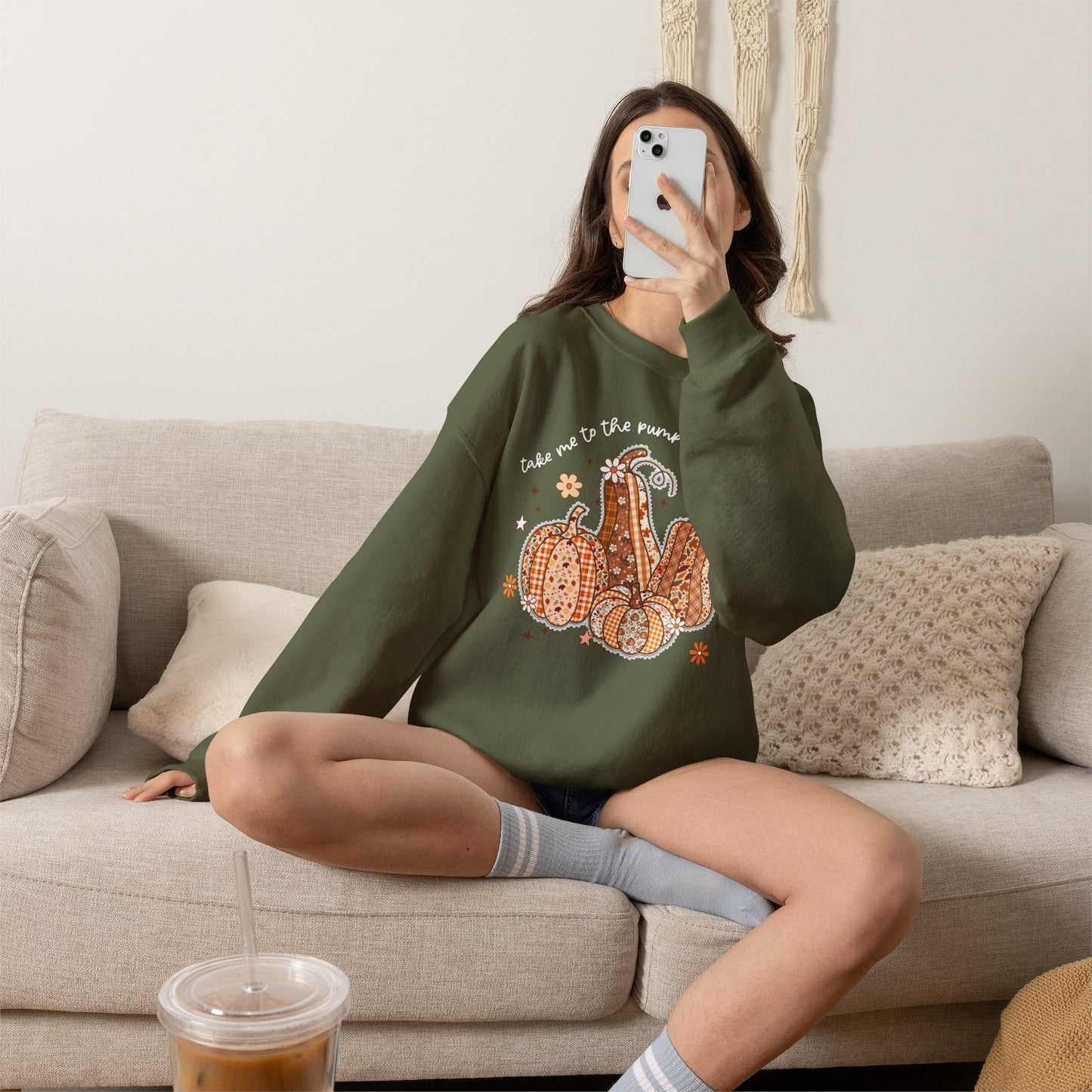 Pumpkin Patch Gourd Crewneck Sweatshirt – "Take Me to the Pumpkin Patch" Fall Pullover