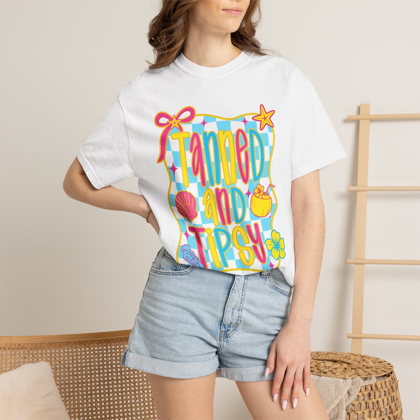 Tanned and Tipsy Shirt • Beach Vacation Graphic Tee • Summer Beach Girl Shirt • Tropical Summer Outfit