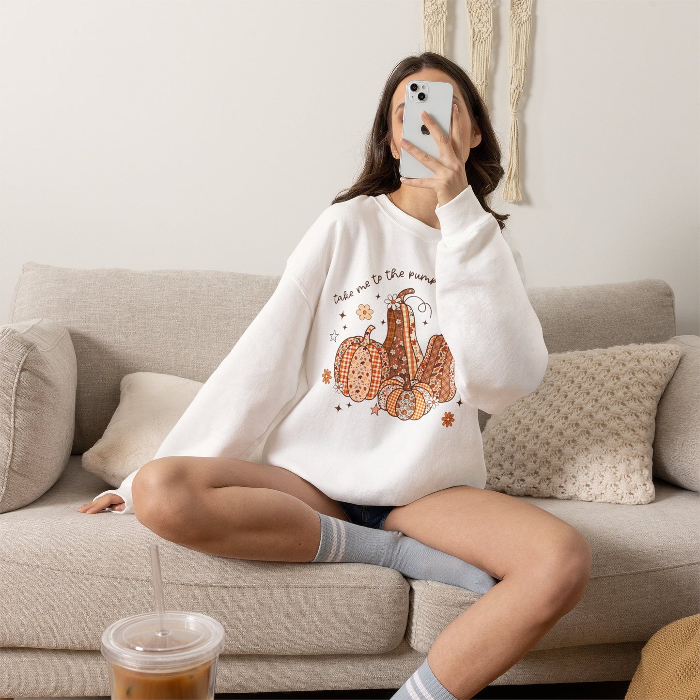 Pumpkin Patch Gourd Crewneck Sweatshirt – "Take Me to the Pumpkin Patch" Fall Pullover