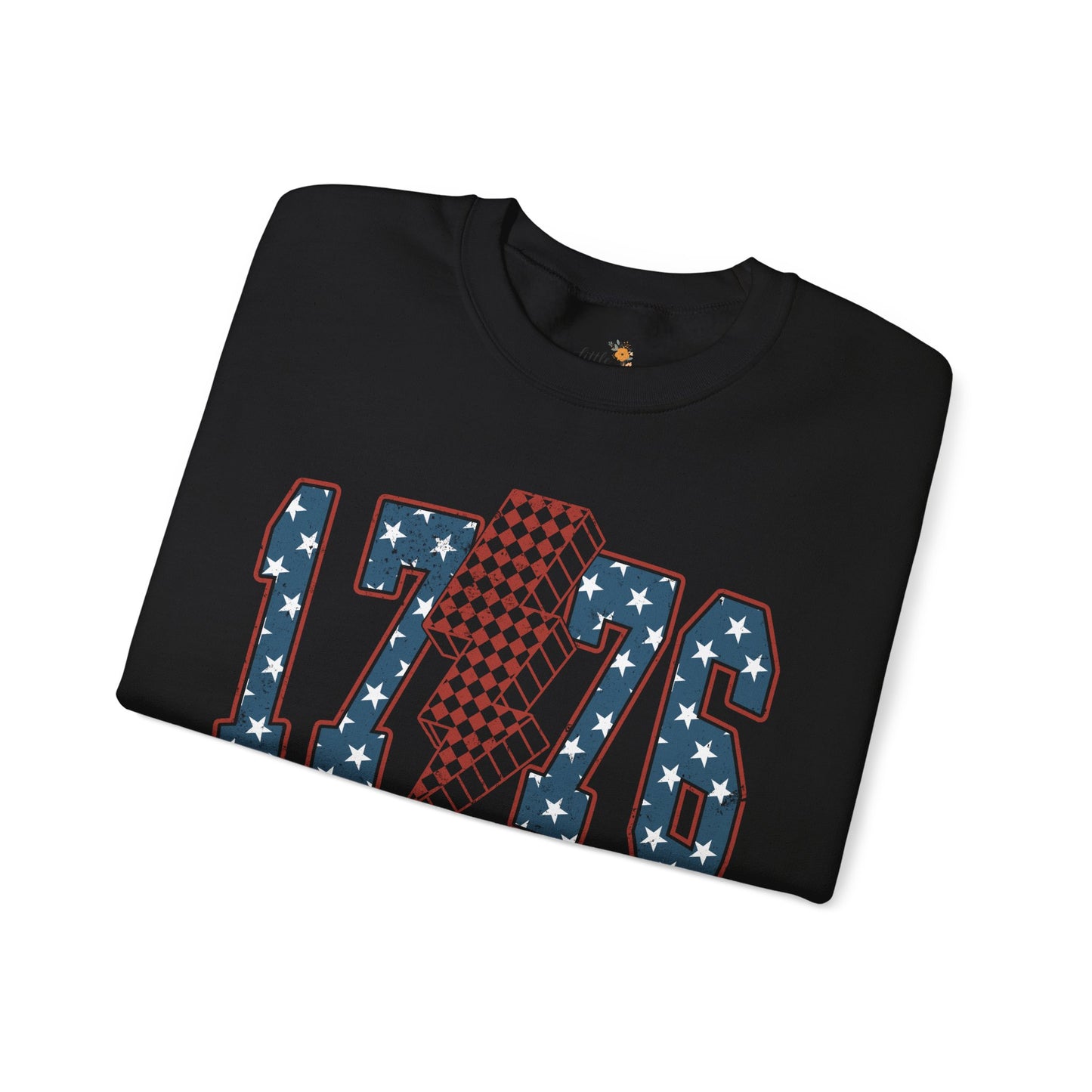 1776 Lightning Bolt Sweatshirt • Patriotic Graphic Crewneck • Americana Red White Blue Bold Statement