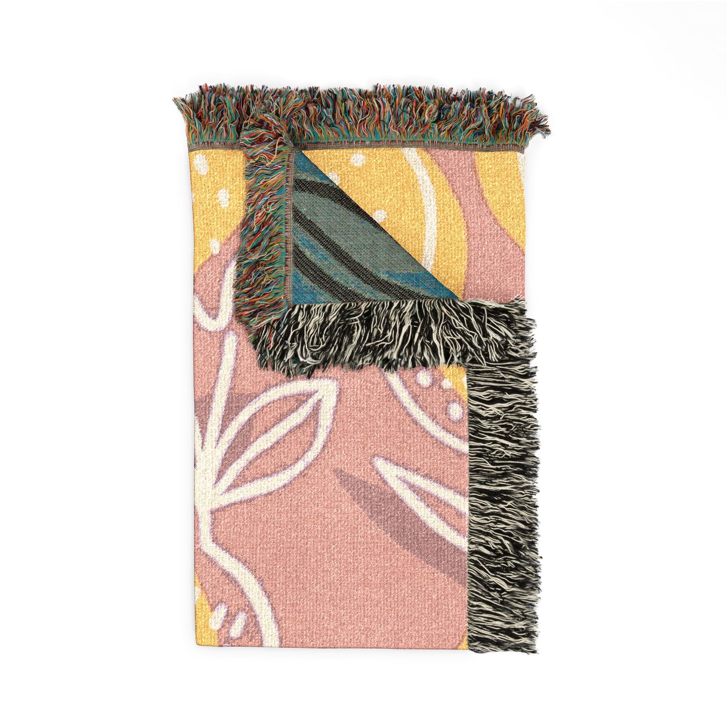 Pink & Yellow Lemon Woven Blanket