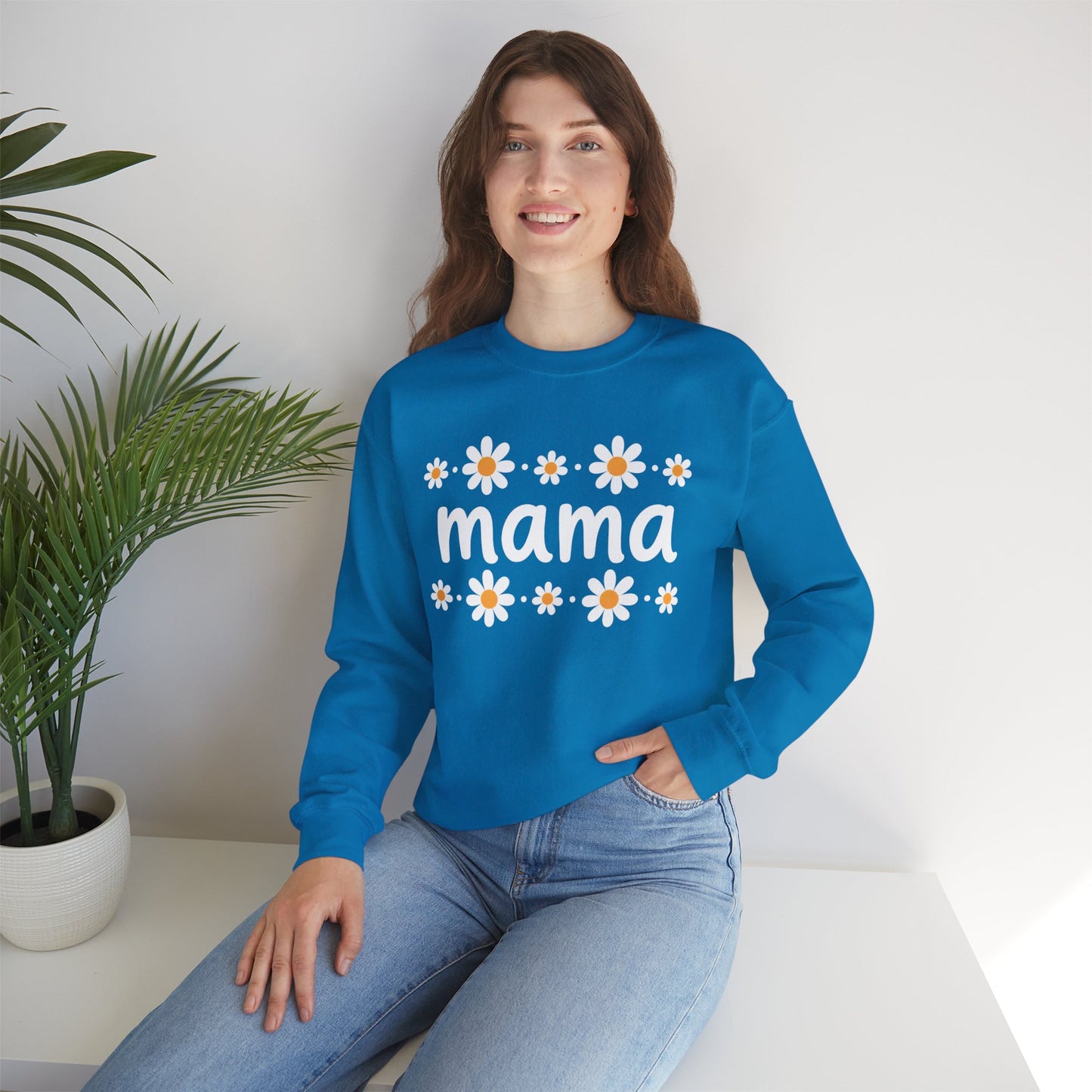 Retro Daisy Mama Crewneck • Floral Mama Sweatshirt • Cozy Motherhood Gift • Boutique Mom Pullover