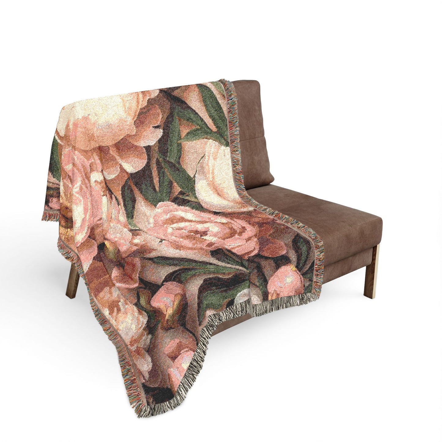 Pink Peony Blanket — Cozy Textured Throw for Home & Living