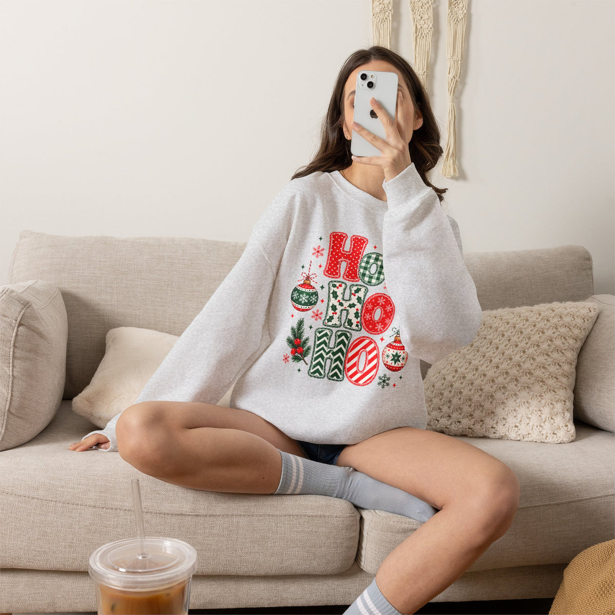 Ho Ho Ho Christmas Sweatshirt, Retro Christmas Crewneck, Gildan Holiday Sweatshirt, Festive Christmas Sweater, Christmas Gift