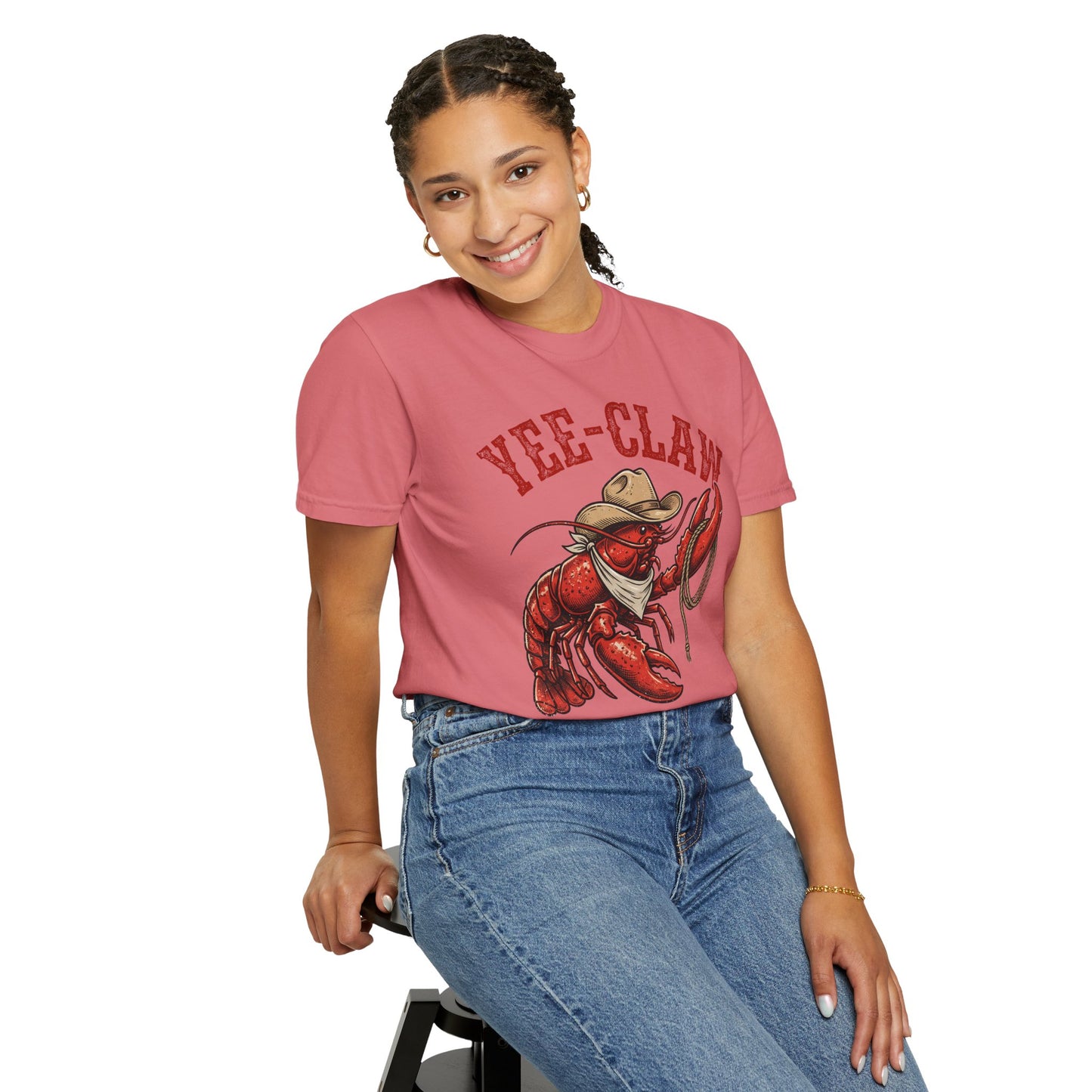 Yee Claw Lobster T-Shirt • Funny Western Cowboy Tee • Country Humor Graphic Shirt