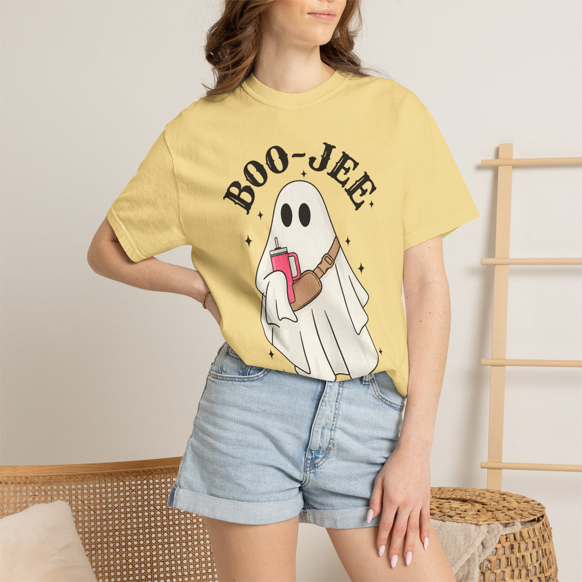 Boo Jee Ghost Shirt, Comfort Colors Halloween Tee, Cute Ghost Shirt, Girly Halloween Graphic Tee, Spooky Season Shirt