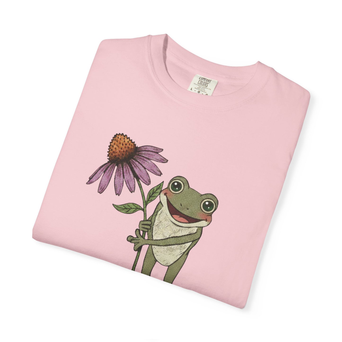 Spring Cottage Frog Tee • Whimsical Garden Wildflower T-shirt • Cottagecore Floral Tshirt