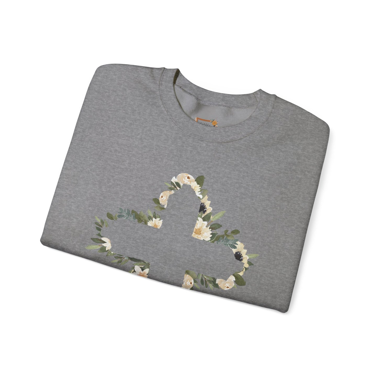 Floral Cross Crewneck Sweatshirt — Christian Faith Floral Pullover