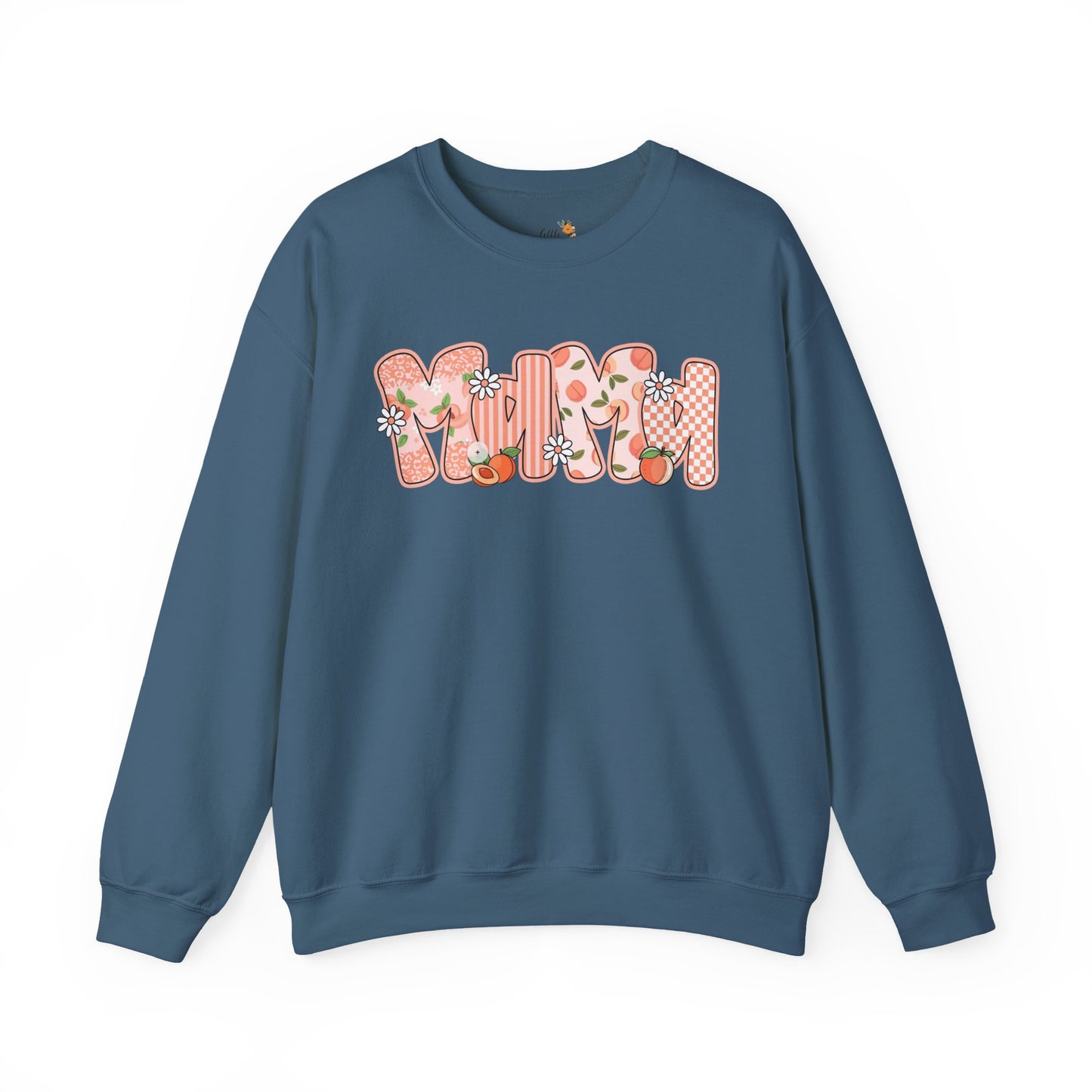 Peach Floral Mama Graphic Sweatshirt • Spring Mama Crewneck • Soft Girly Mom Pullover • Floral Boutique Style Outfit