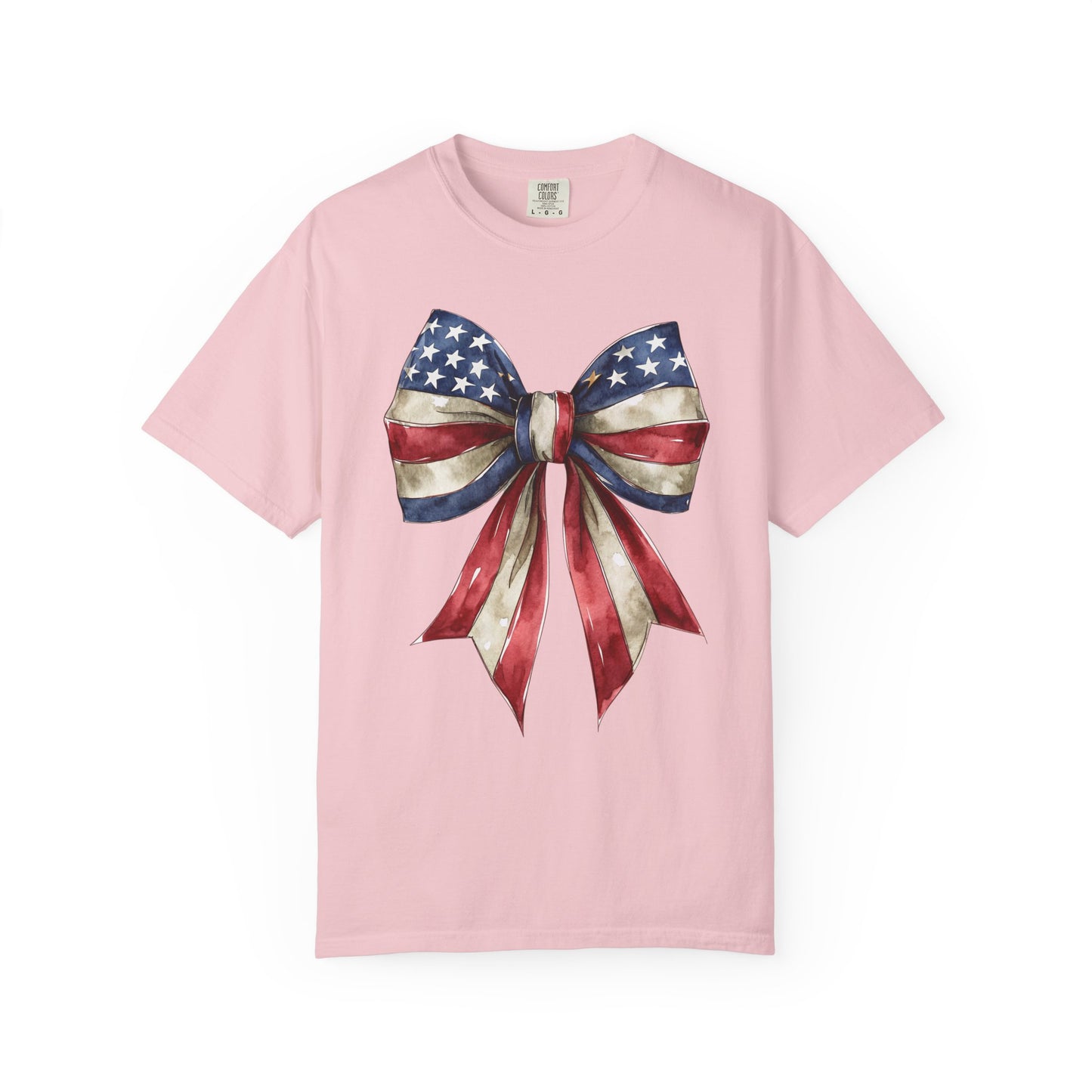 Red White Blue Coquette Bow T-Shirt • 4th of July Tee • American Flag Design Shirt