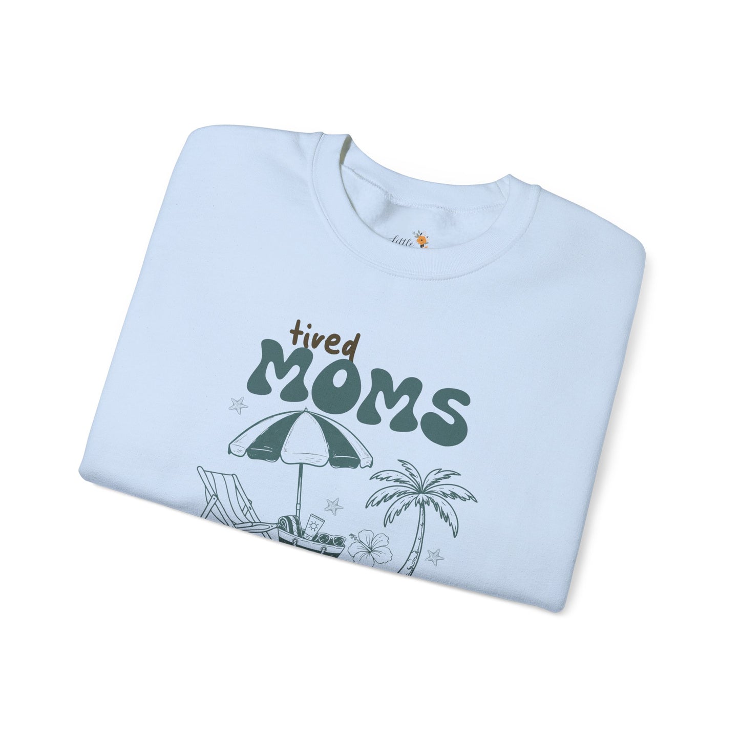 Tired Moms Summer Club Crewneck • Beach Vacation Mom Sweatshirt • Pool Day Mama Cozy Sweatshirt
