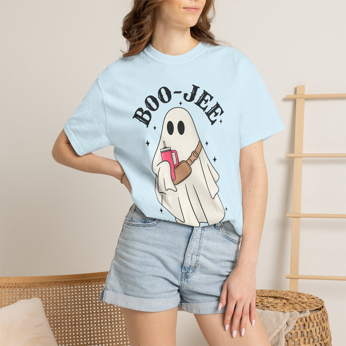 Boo Jee Ghost Shirt, Comfort Colors Halloween Tee, Cute Ghost Shirt, Girly Halloween Graphic Tee, Spooky Season Shirt