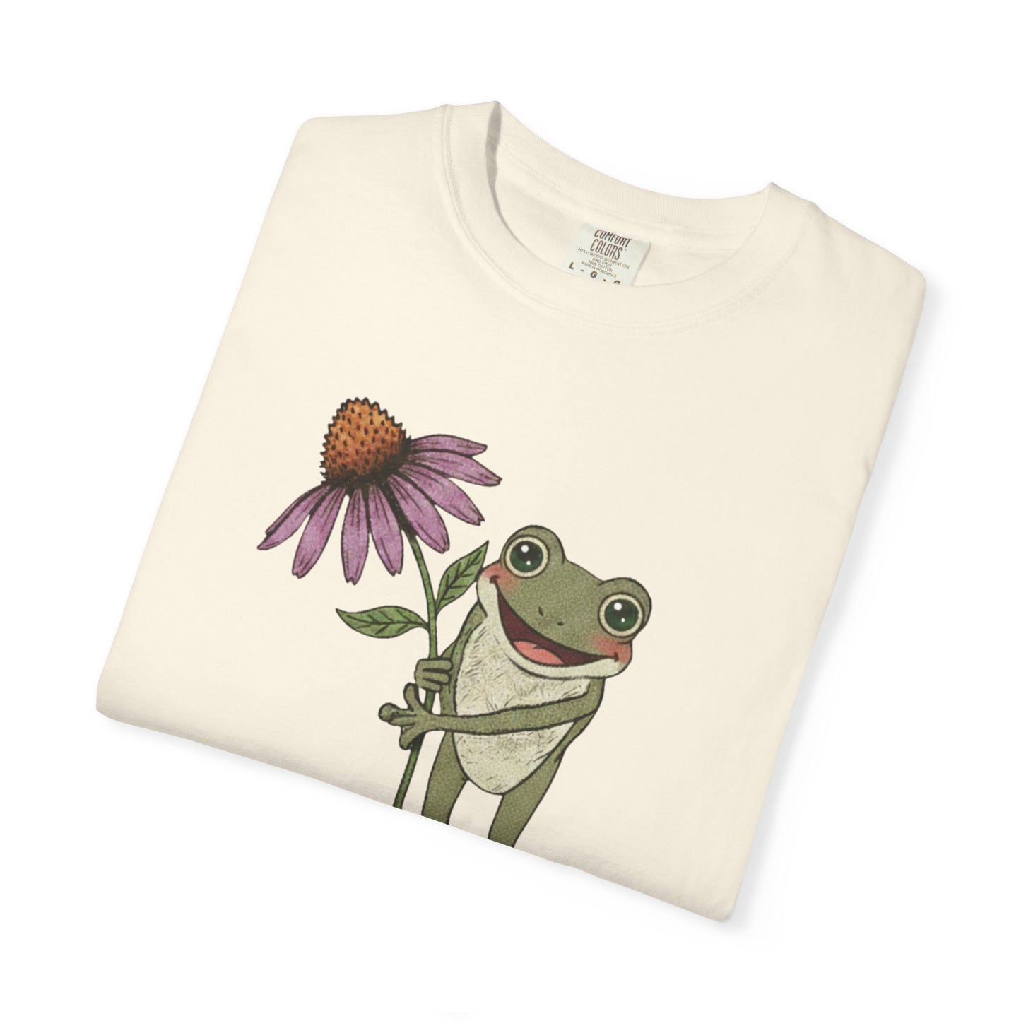 Spring Cottage Frog Tee • Whimsical Garden Wildflower T-shirt • Cottagecore Floral Tshirt