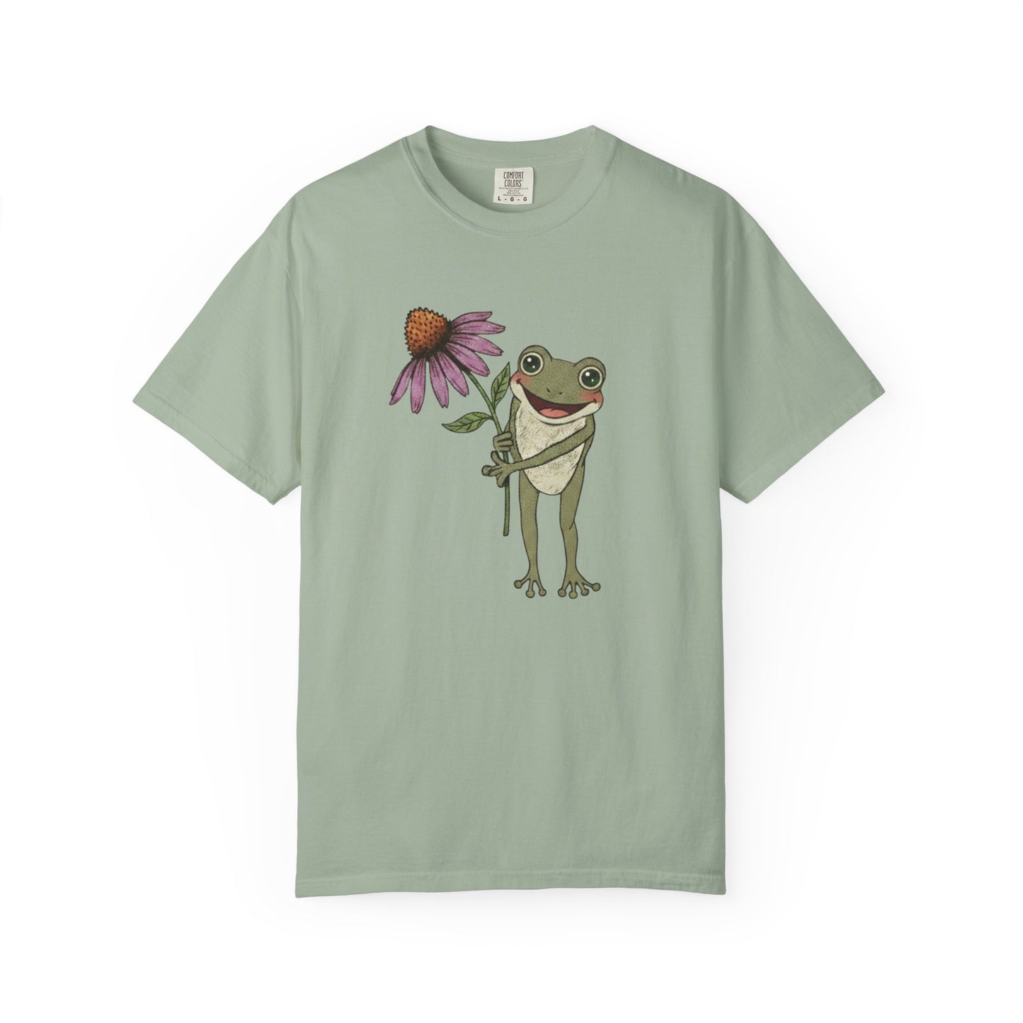 Spring Cottage Frog Tee • Whimsical Garden Wildflower T-shirt • Cottagecore Floral Tshirt