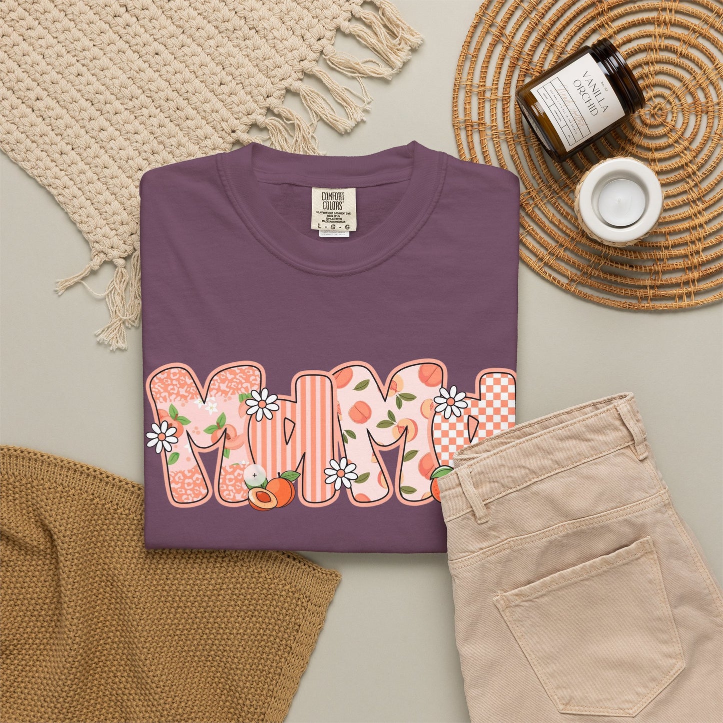 Peach Floral Mama Graphic Tee • Spring Mama Shirt • Soft Girly Mom Shirt • Floral Boutique Style Outfit