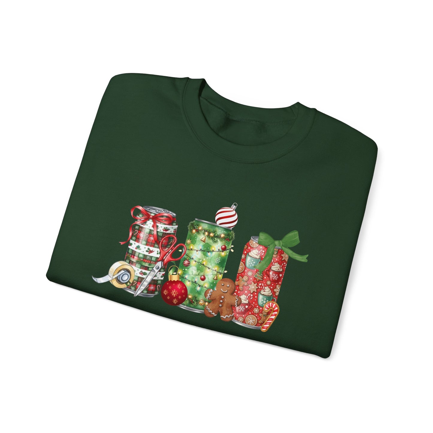 Christmas Soda Crewneck Sweatshirt | Festive Holiday Energy Drink Design | Heavy Blend Cozy Red,Green, Navy, Black, Pink Christmas Sweater for Winter Parties & Gifts