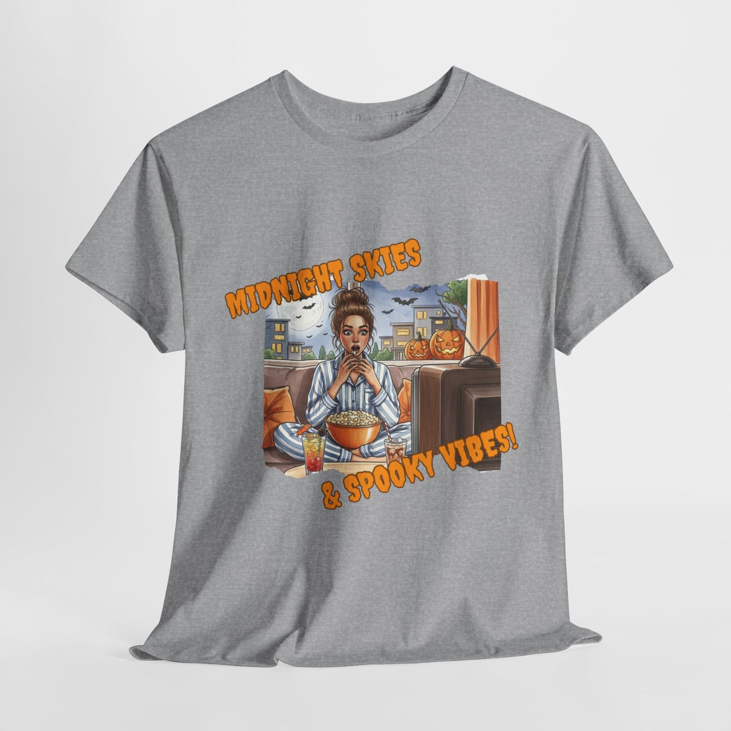 Spooky Vibes Graphic Tee – Soft Cotton Blend Halloween T-Shirt for Everyday Comfort