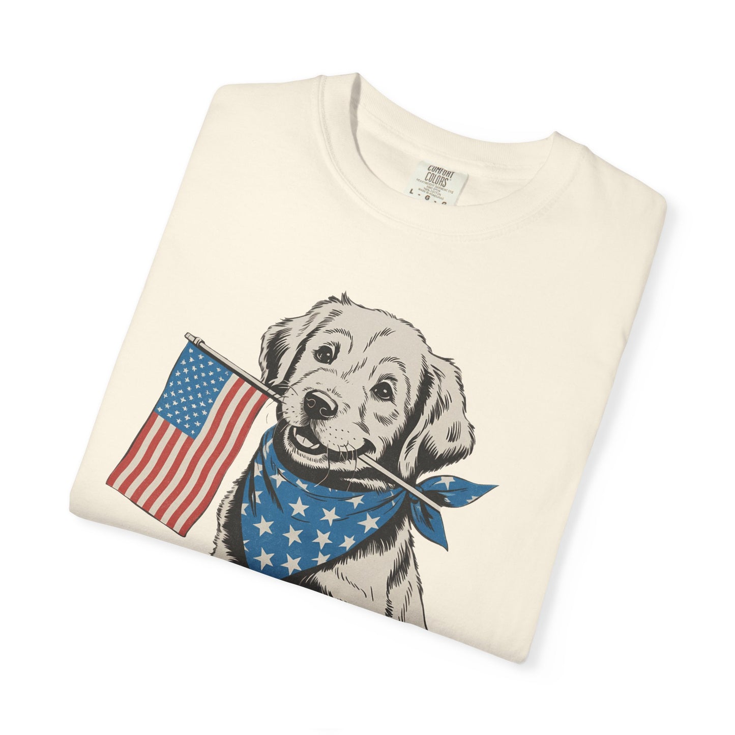 4th of July Patriotic Dog Puppy Tee • Americana Dog Lover Graphic • Red White Blue Flag Shirt