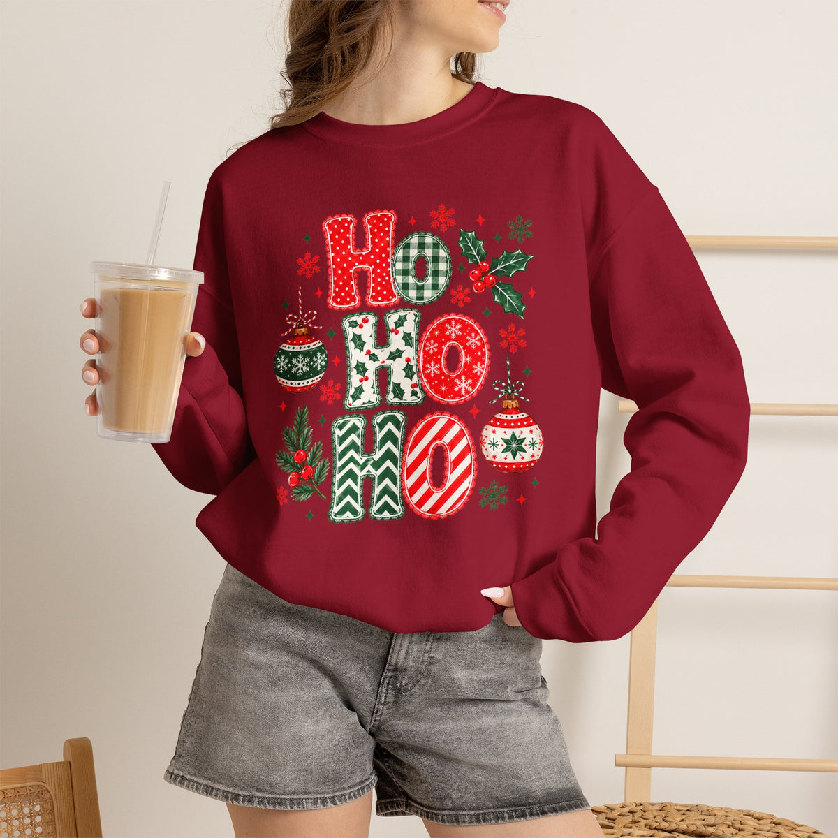 Ho Ho Ho Christmas Sweatshirt, Retro Christmas Crewneck, Gildan Holiday Sweatshirt, Festive Christmas Sweater, Christmas Gift
