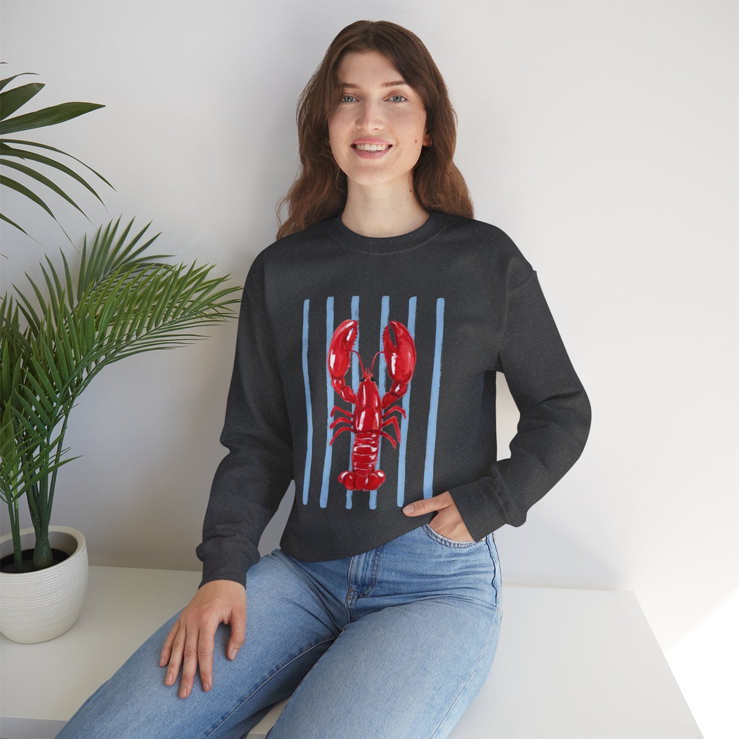 Coastal Lobster Sweatshirt • Beach Vacation Crewneck • Summer Coastal Graphic Sweatshirt • Nautical Pullover