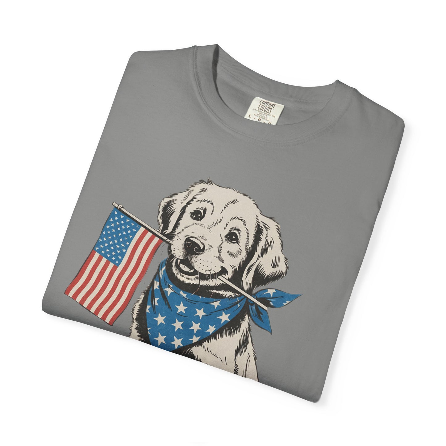 4th of July Patriotic Dog Puppy Tee • Americana Dog Lover Graphic • Red White Blue Flag Shirt