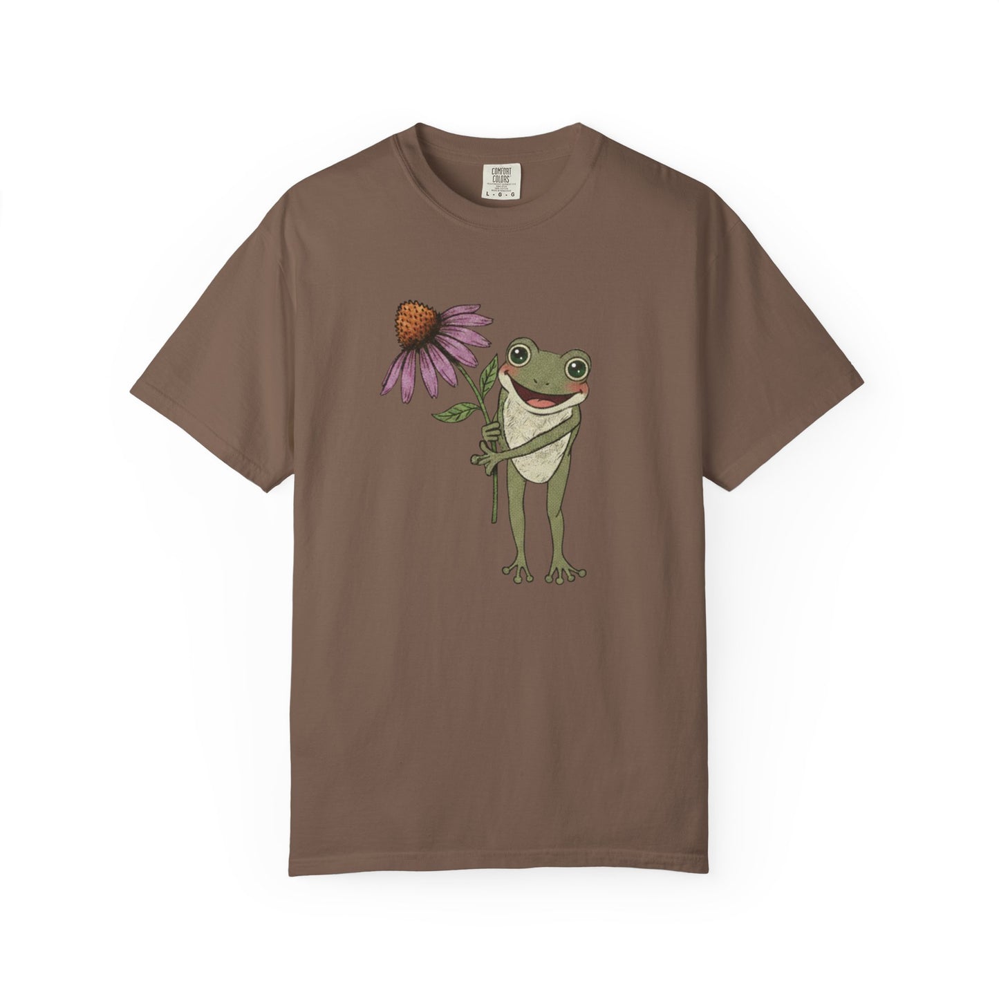 Spring Cottage Frog Tee • Whimsical Garden Wildflower T-shirt • Cottagecore Floral Tshirt