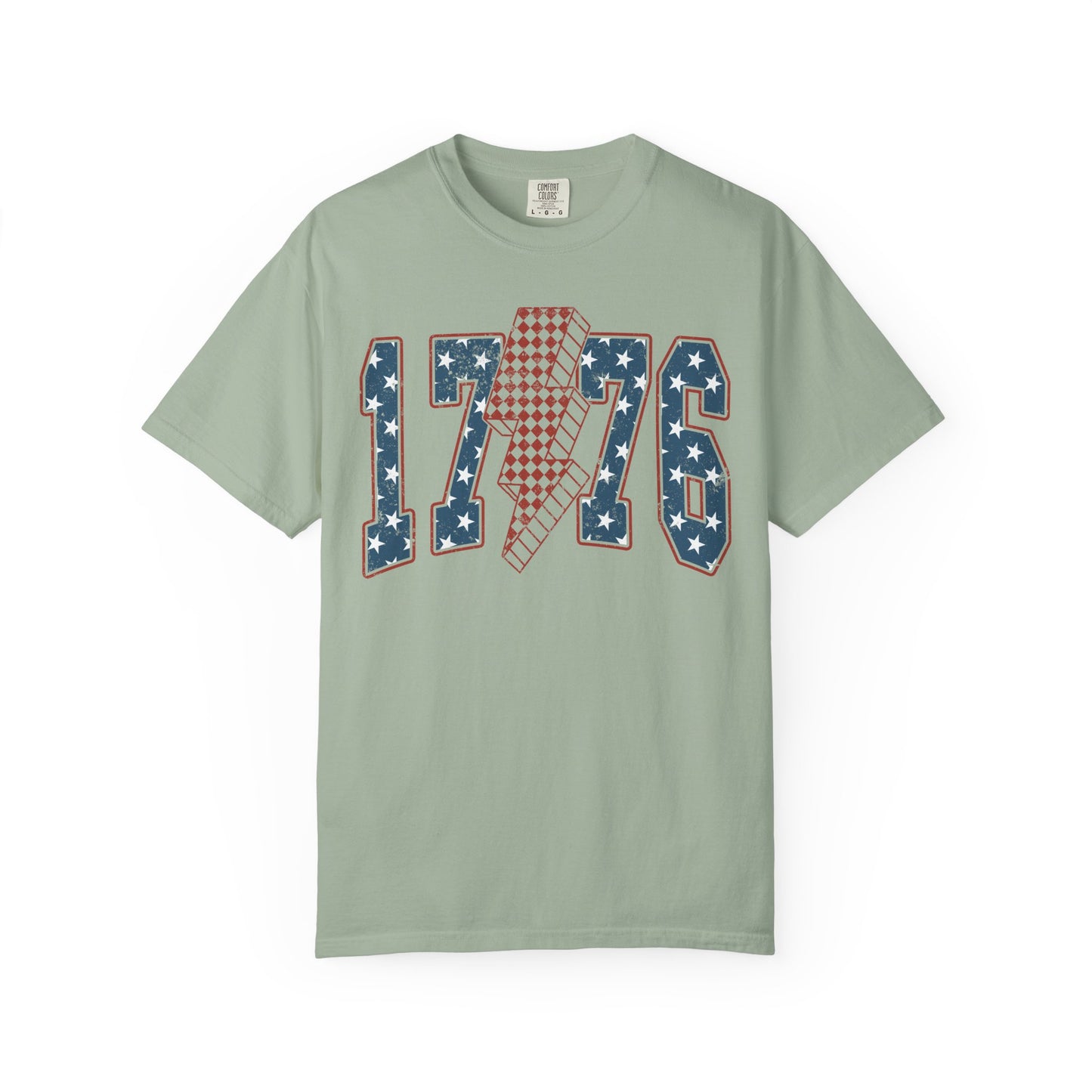 1776 Lightning Bolt Shirt • Patriotic Graphic Tee • Americana Red White Blue Bold Statement