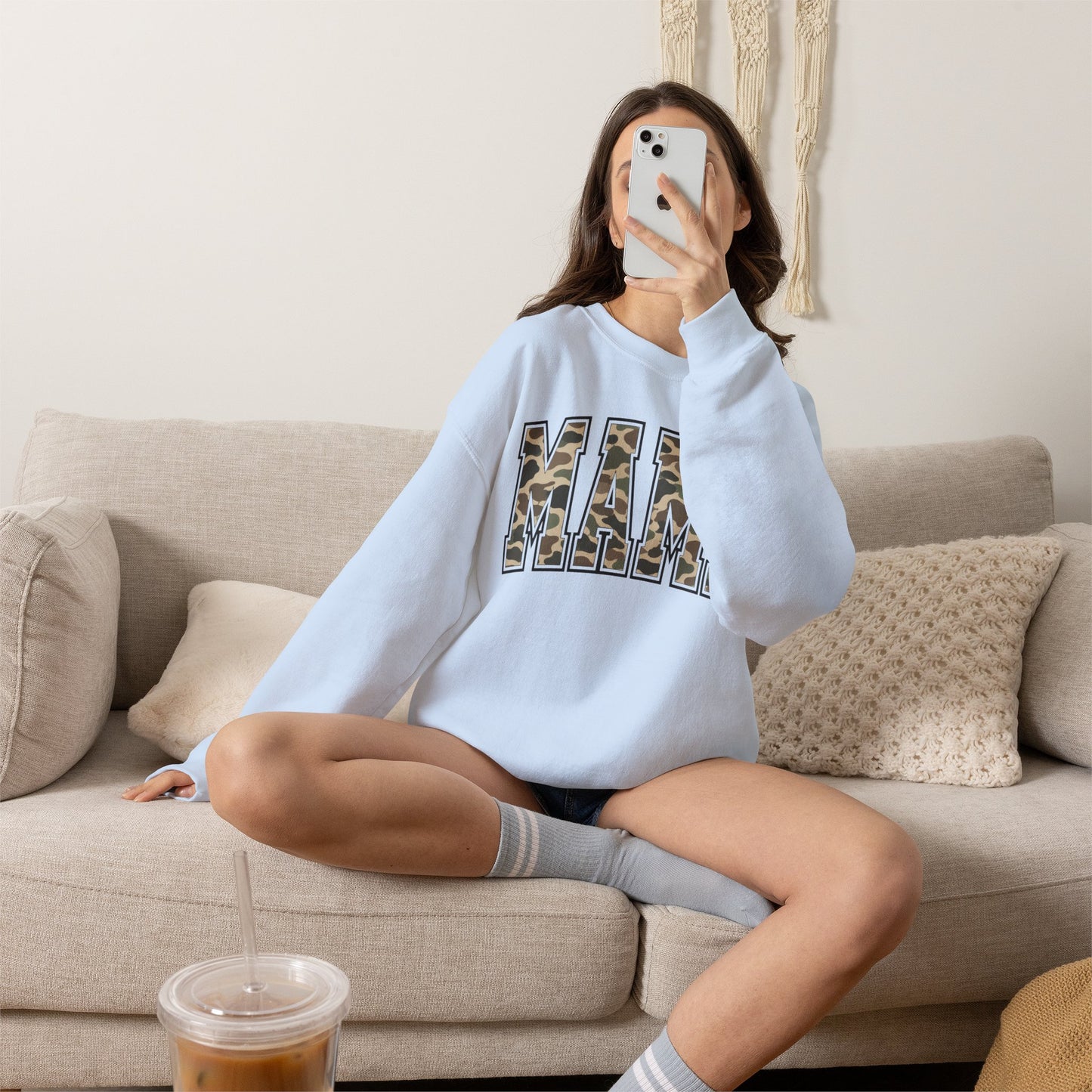 Mama Camo Crewneck Sweatshirt – Camouflage Graphic Mama Pullover, Mother's Day Gift