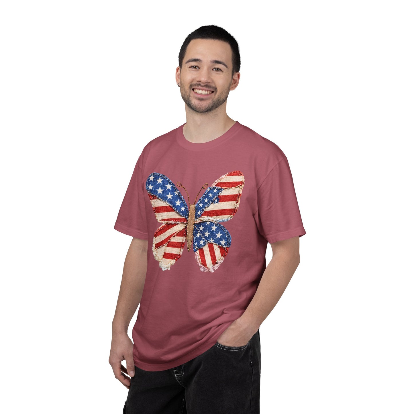 4th of July Butterfly Shirt • Patriotic Butterfly Tee • Vintage Americana Red White Blue Graphic