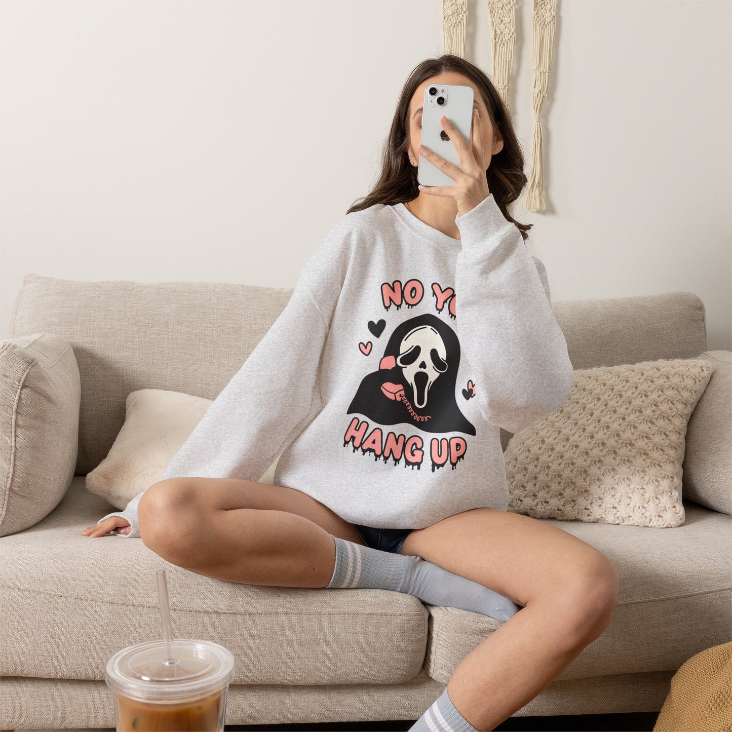 Scream Face "No You Hang Up" Crewneck Sweatshirt