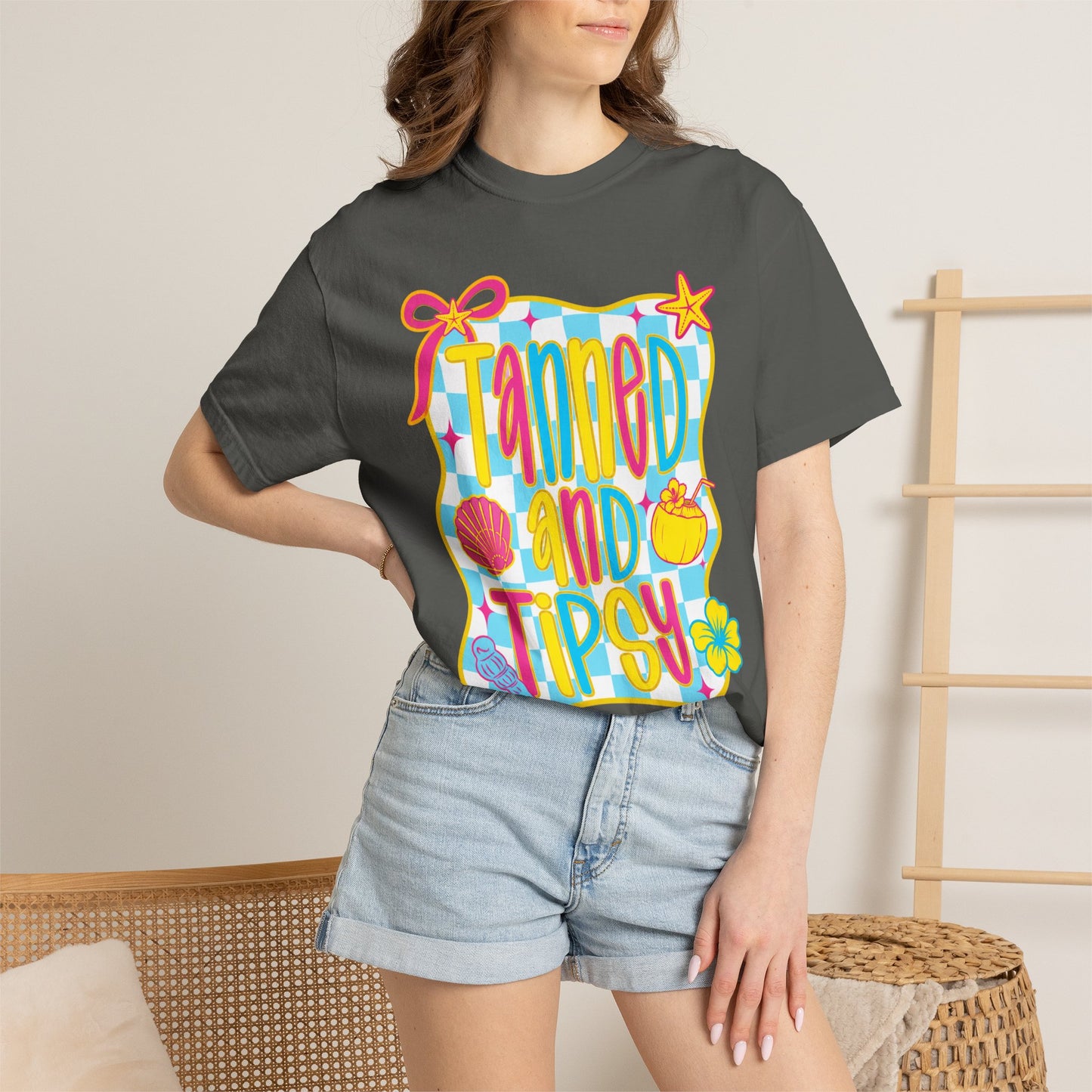 Tanned and Tipsy Shirt • Beach Vacation Graphic Tee • Summer Beach Girl Shirt • Tropical Summer Outfit