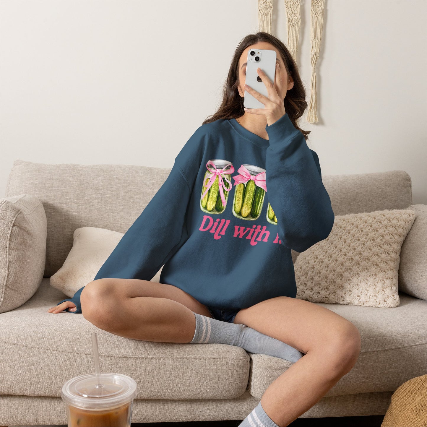 Dill With It Sweatshirt — Funny Pickle Jar Crewneck