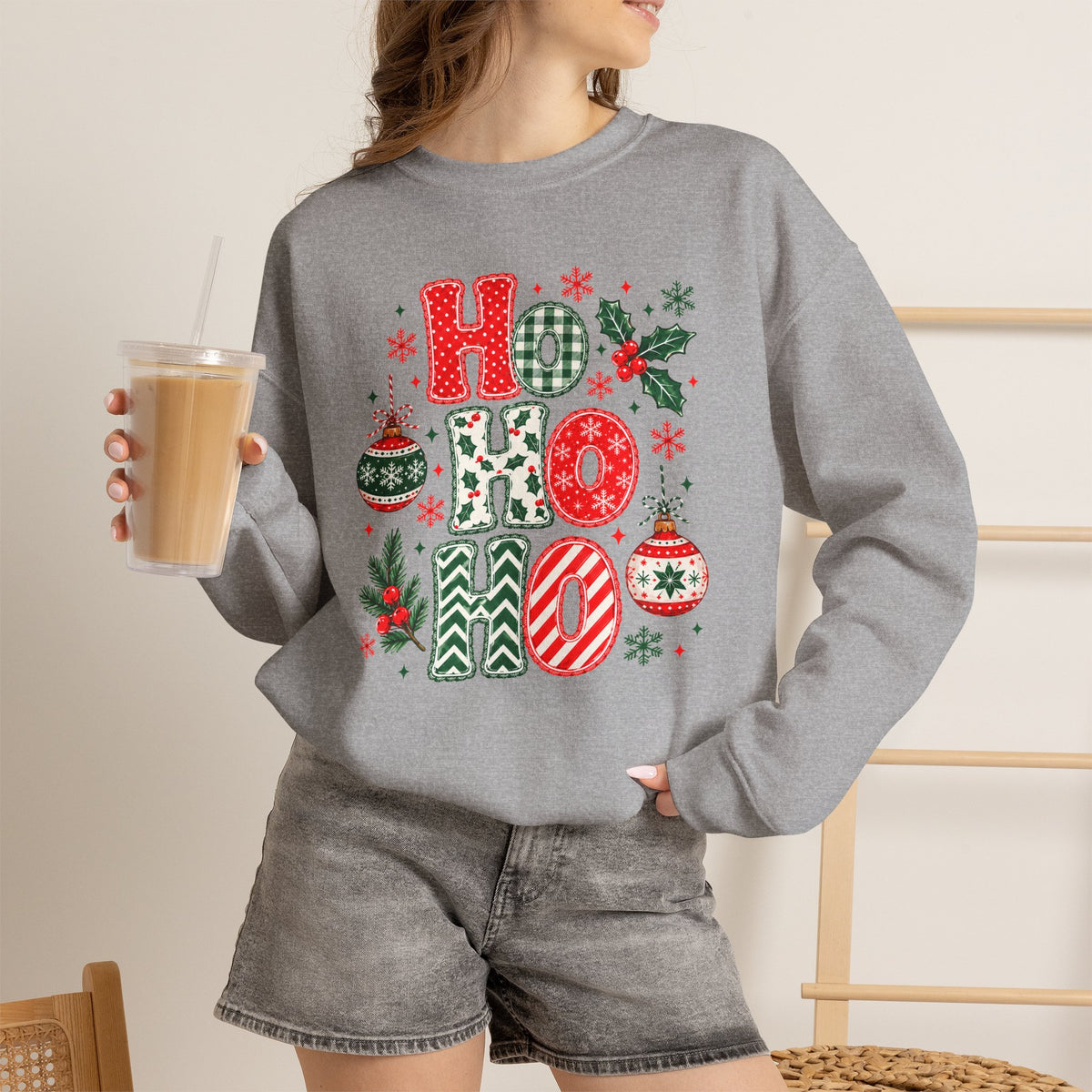 Ho Ho Ho Christmas Sweatshirt, Retro Christmas Crewneck, Gildan Holiday Sweatshirt, Festive Christmas Sweater, Christmas Gift