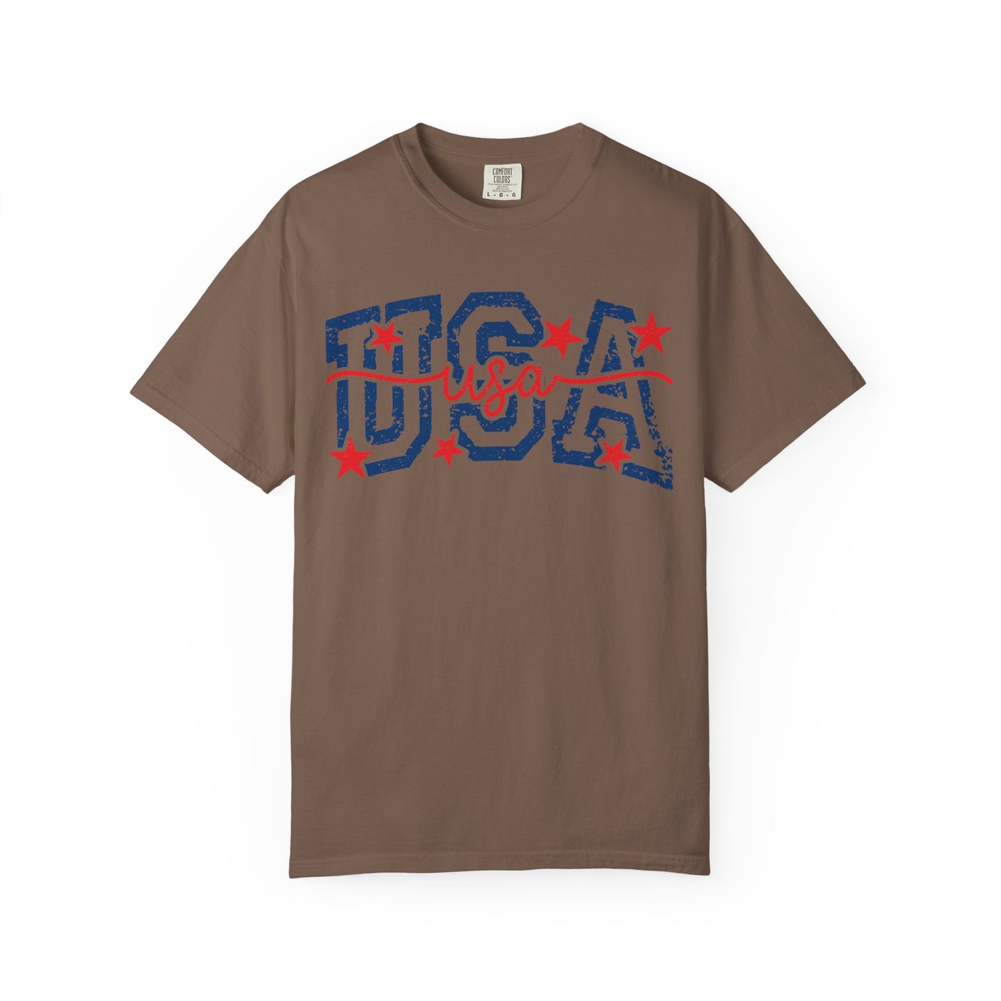 Retro USA Americana Mama Tee • Bold Patriotic Outfit Shirt • Vintage 4TH of July Script Summer Top