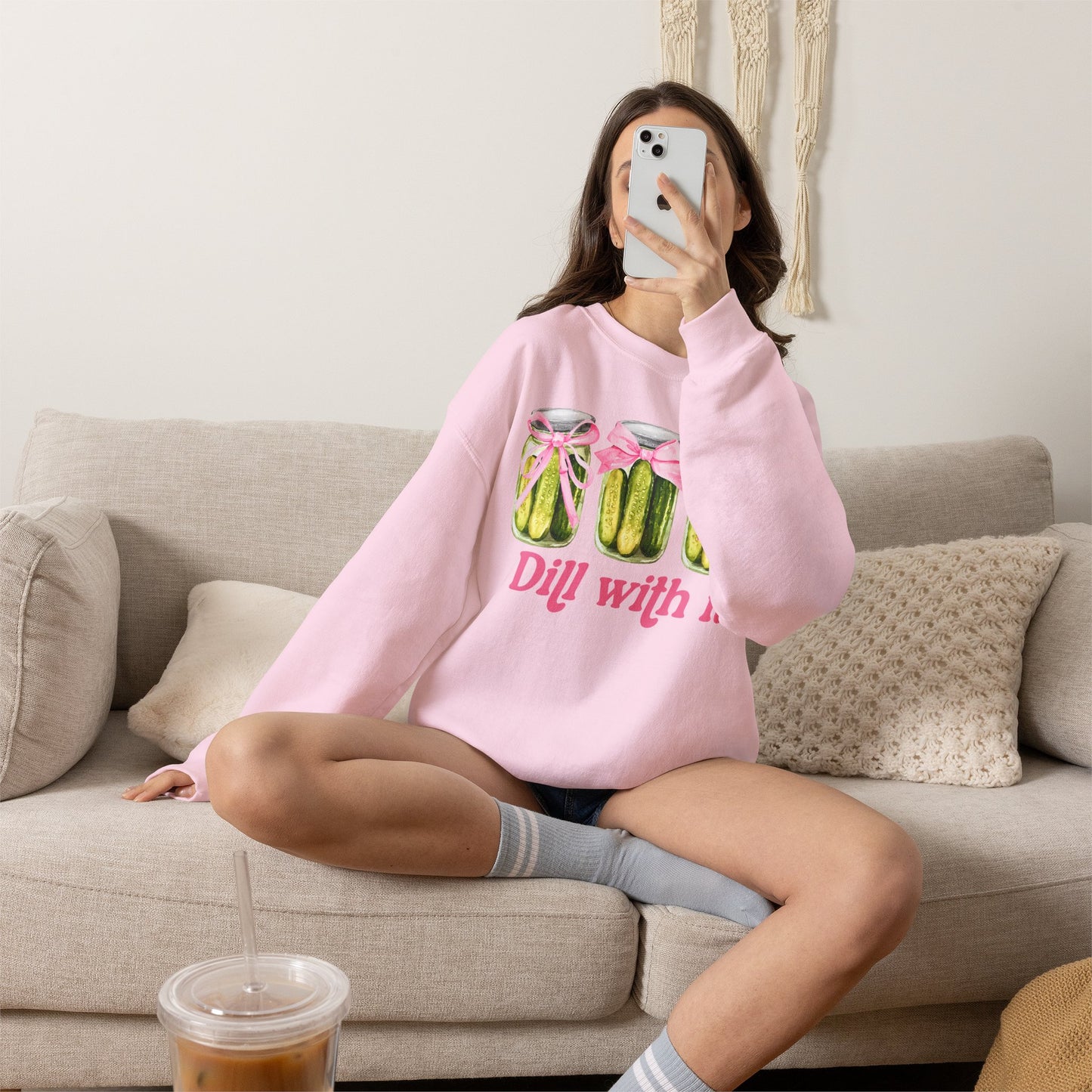 Dill With It Sweatshirt — Funny Pickle Jar Crewneck