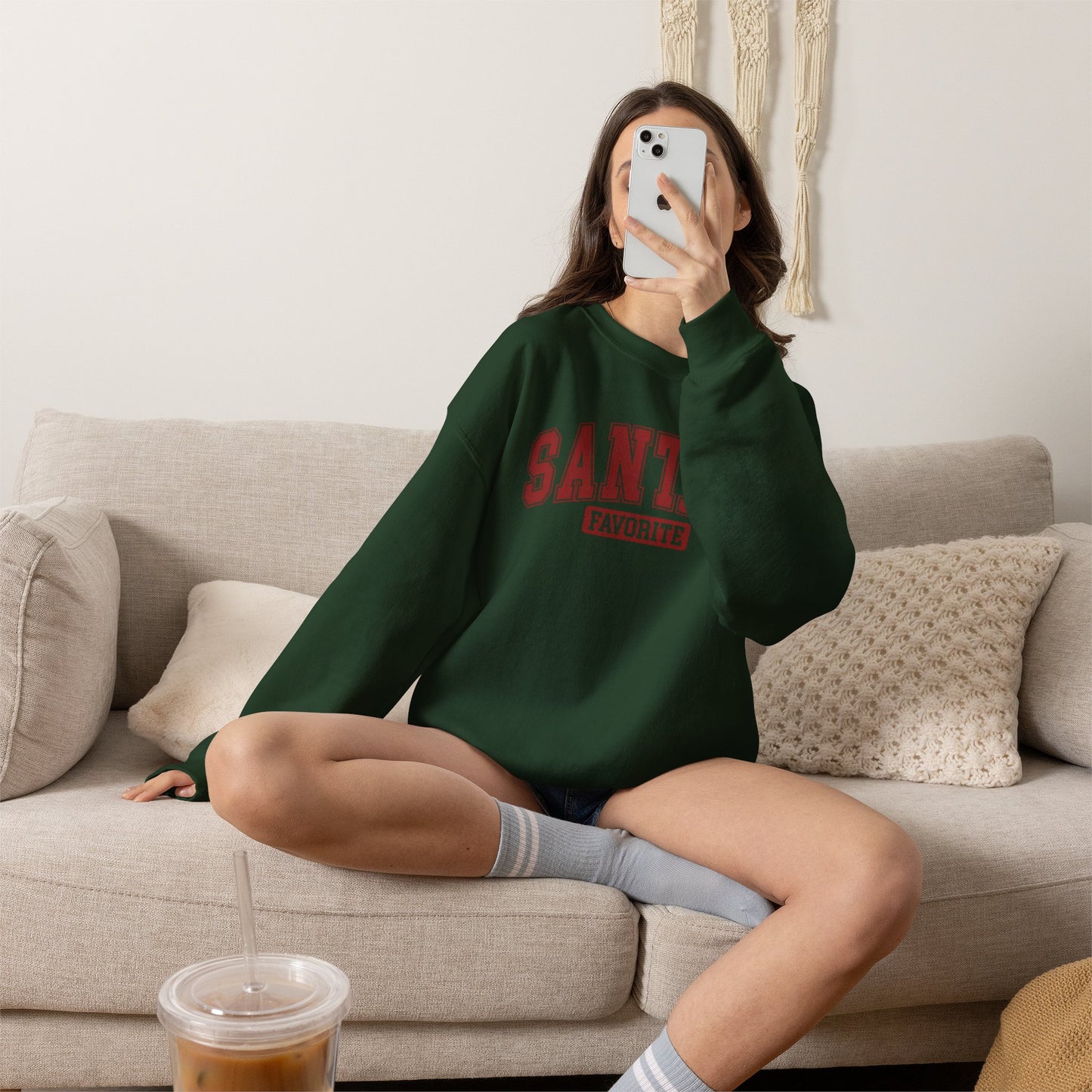 Santa's Favorite Crewneck Sweatshirt – Cozy Holiday Christmas Pullover