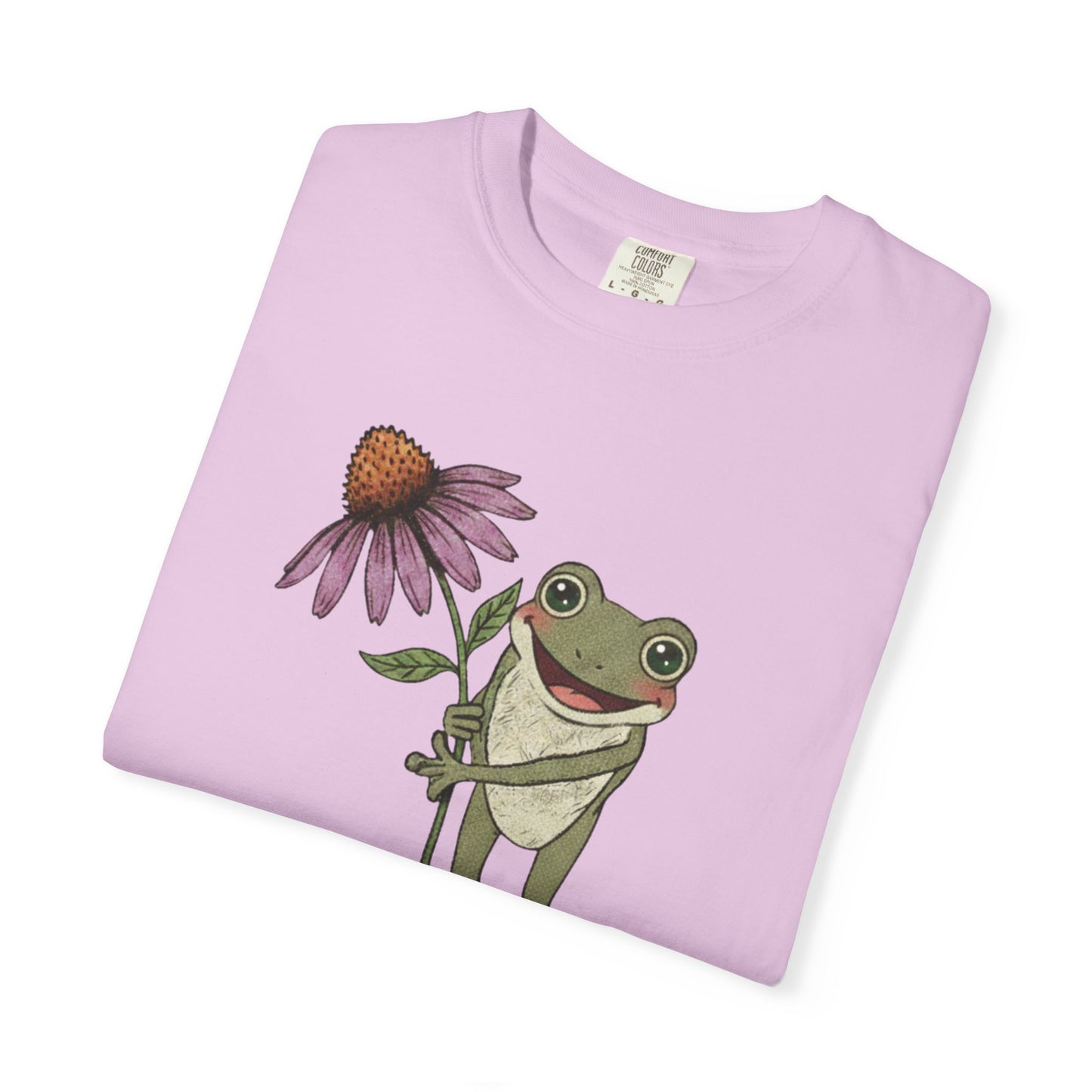 Spring Cottage Frog Tee • Whimsical Garden Wildflower T-shirt • Cottagecore Floral Tshirt