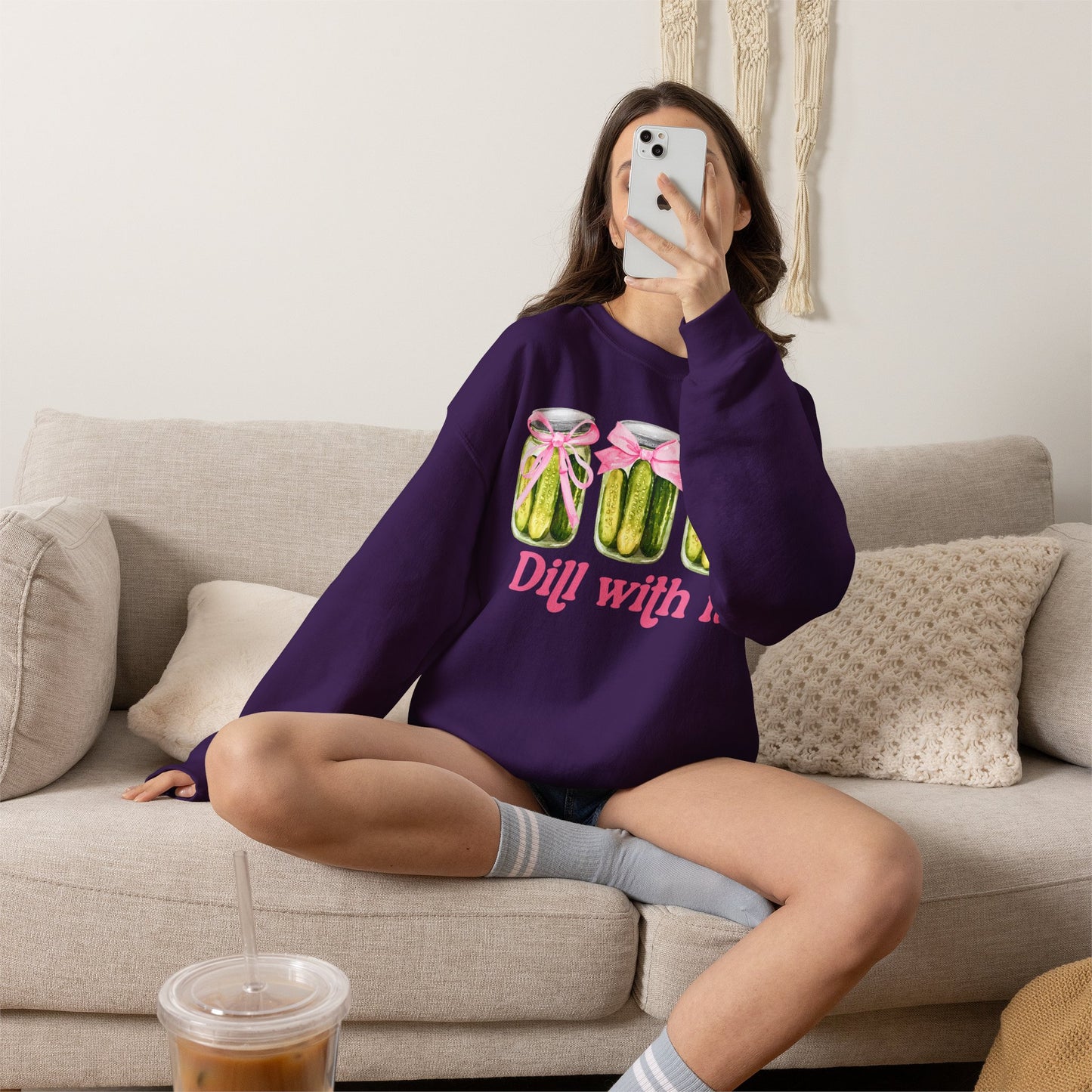 Dill With It Sweatshirt — Funny Pickle Jar Crewneck