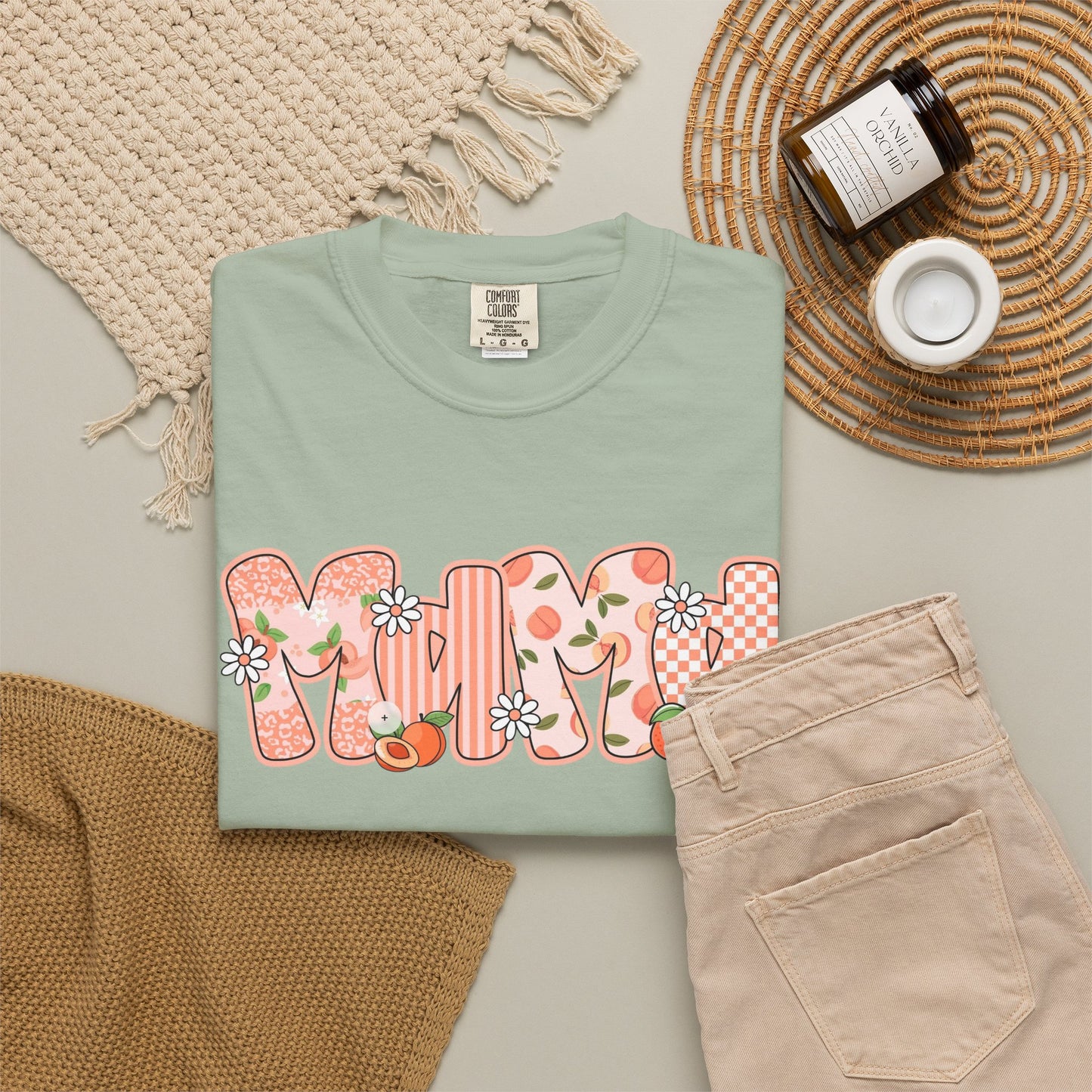Peach Floral Mama Graphic Tee • Spring Mama Shirt • Soft Girly Mom Shirt • Floral Boutique Style Outfit